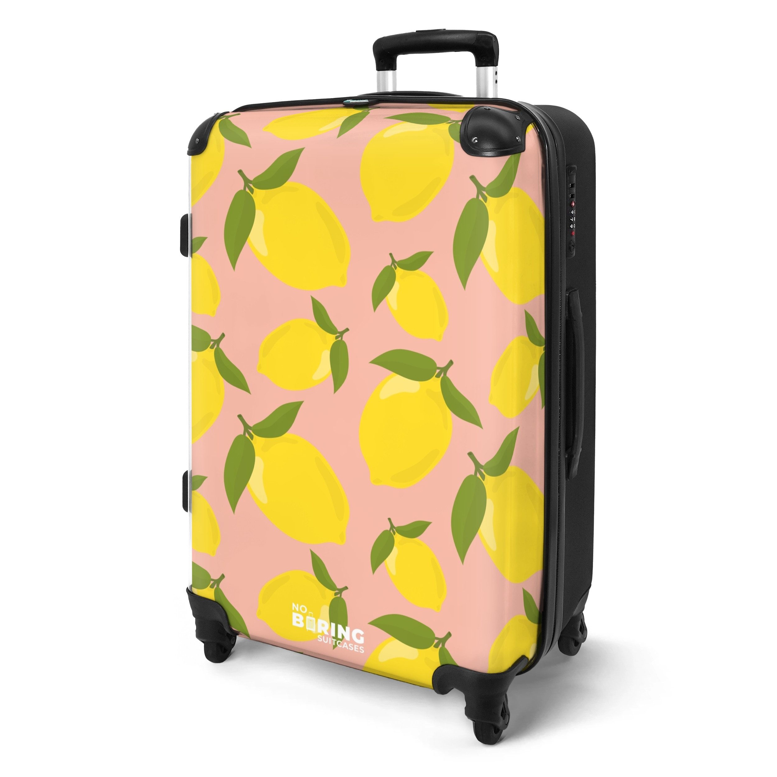 NoBoringSuitcases.com© Hartschalen-Trolley Pastellorange mit Zitronen 67 günstig online kaufen