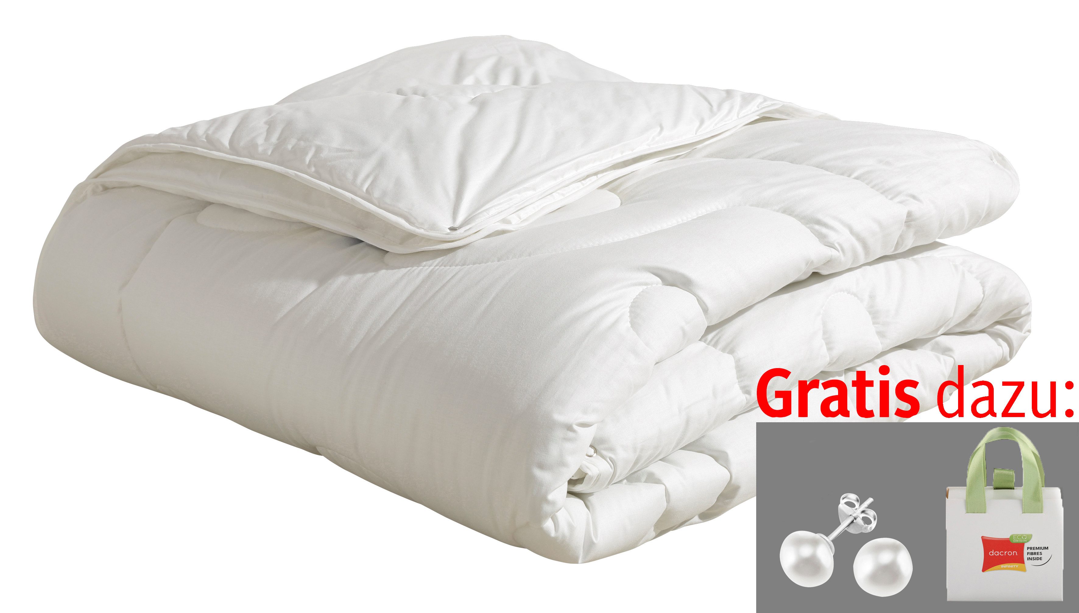 Beco Kunstfaserbettdecke Aerelle™ Blue "Gold" NEUHEIT Bettdecke mit Gratis-Perlenohrsteckern, Füllung: recycelte Polyesterfaser, Bezug: KbA-Bio-Baumwoll-Perkal, Jetzt zugreifen: Gratis-Aktion nur bis 31.12.2025!. Reduzierter Preis € 100,07. Unverbindliche Preisempfehlung € 189,90