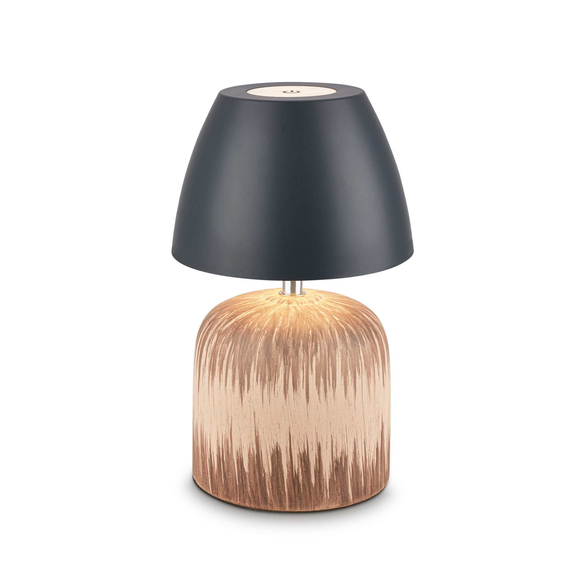 Briloner Leuchten LED Tischleuchte Akku Tischlampe Indoor/Outdoor kabellos Keramik, LED fest integriert, kabellos 14 x 36 cm 3W Wohnzimmer Schlafzimmer