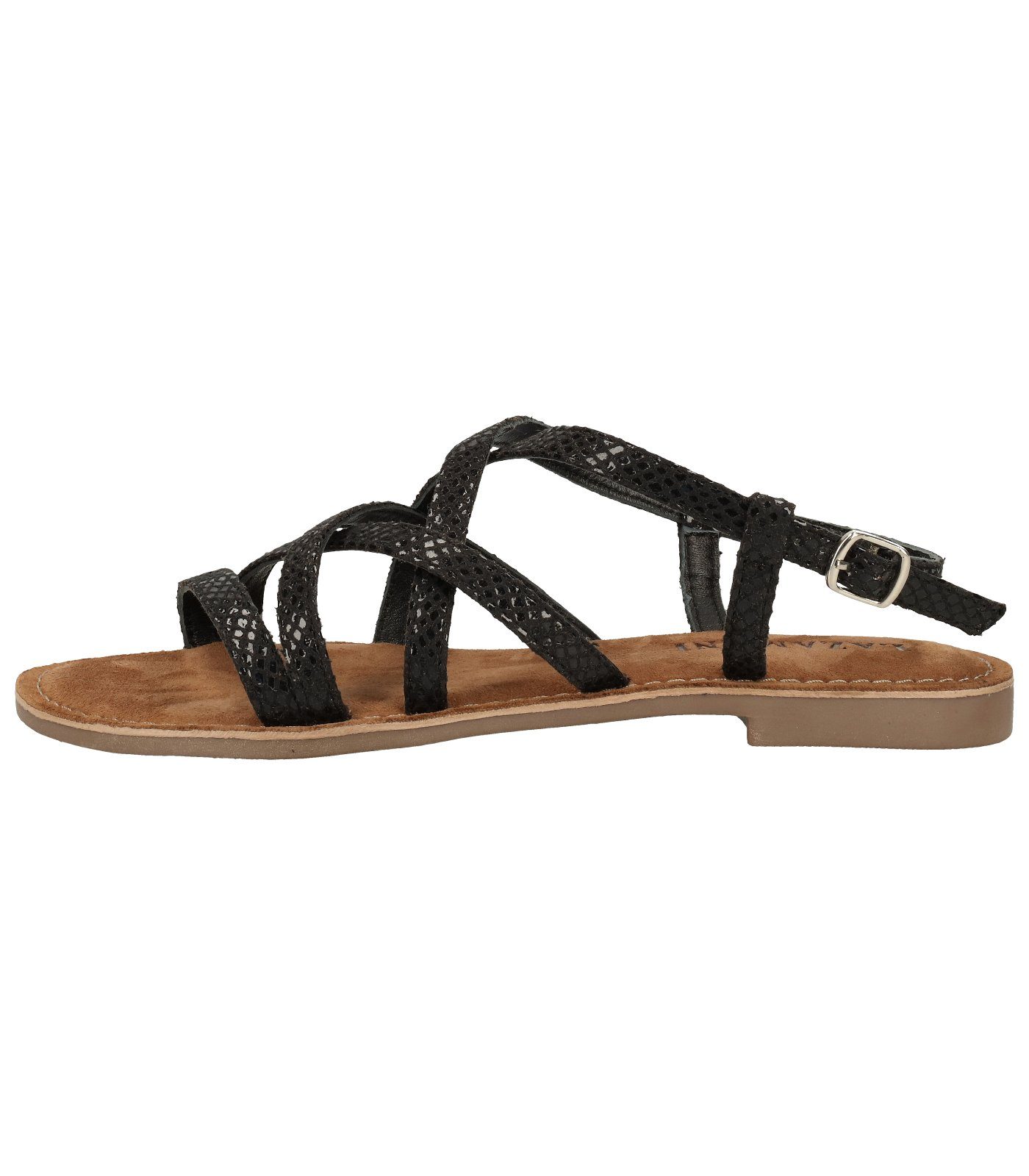 Leder Schwarz Lazamani Sandalen Zehentrenner