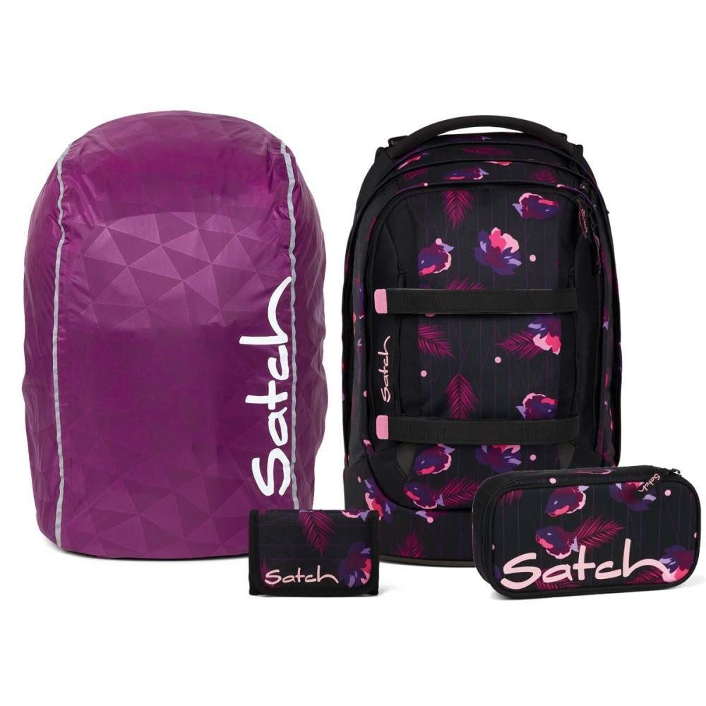 Satch Schulrucksack Pack (4tlg., inkl. Schlamperbox, Regenhülle und Geldbörse)