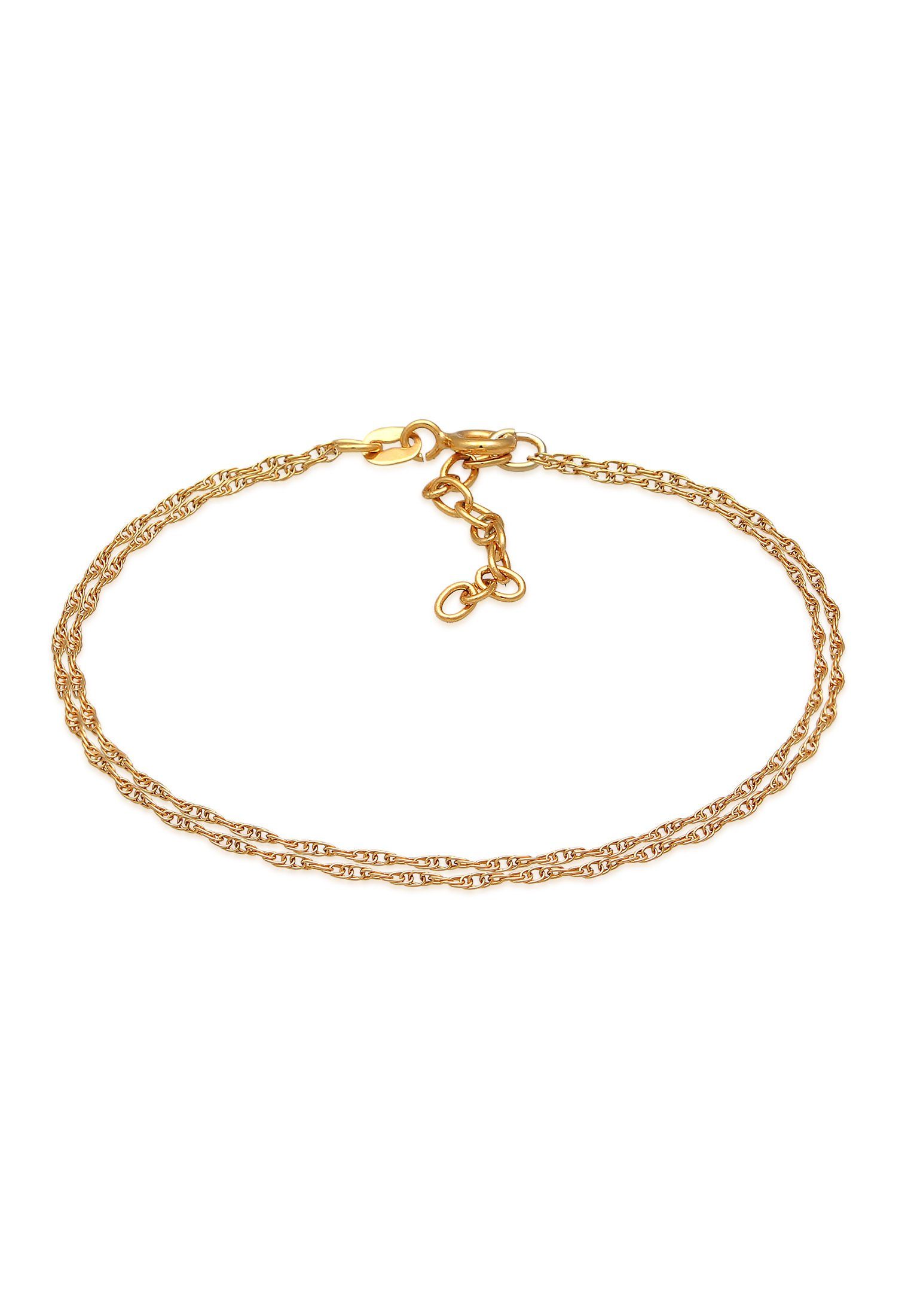 Elli Gliederarmband Gliederkette Rund Fein Gedreht 925 Silber Gold