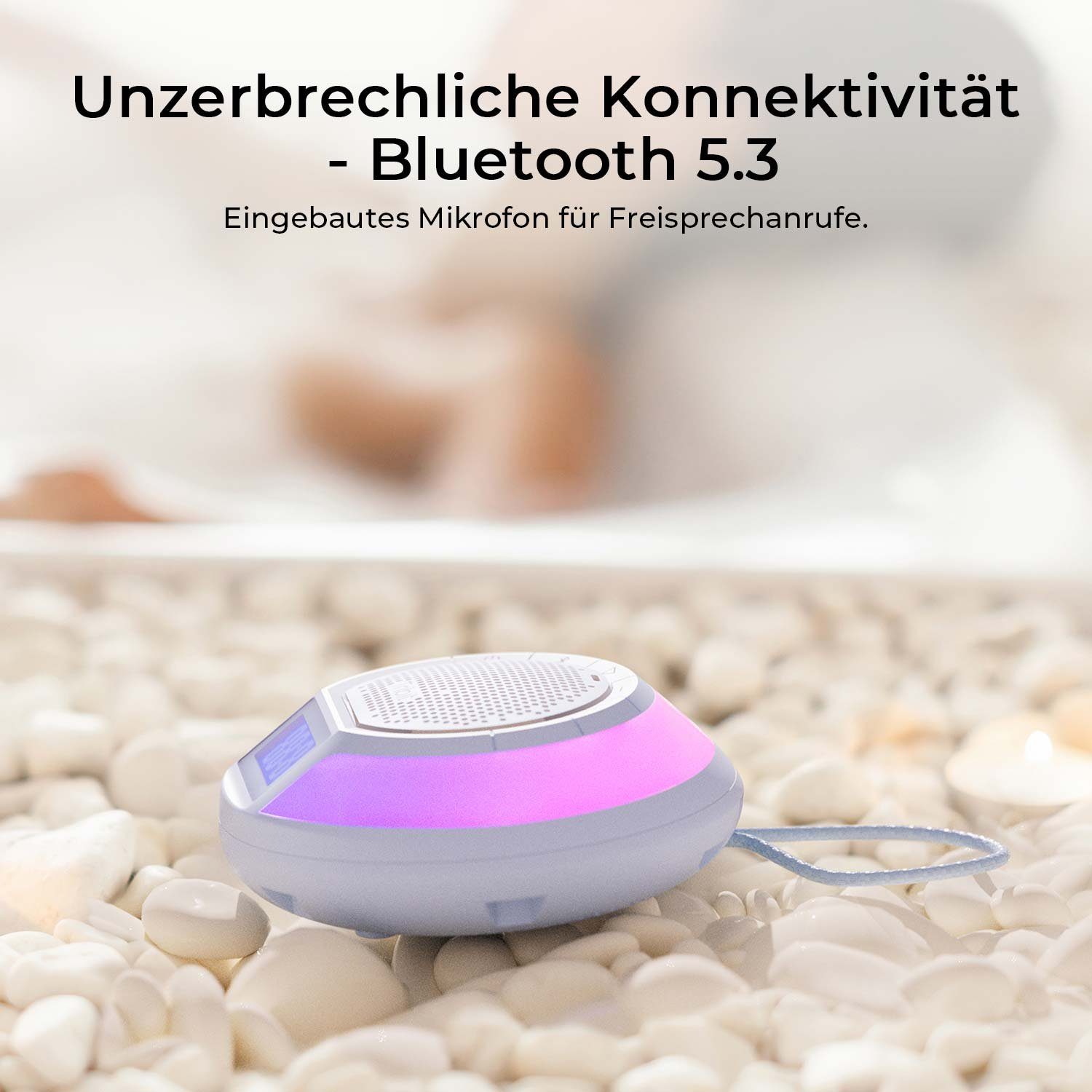 Tribit AquaEase Waterproof Wireless Speaker IPX7 Mikrophon) Lautsprecher Bluetooth-Lautsprecher Eingebautes Bluetooth, (Bluetooth, W, 7