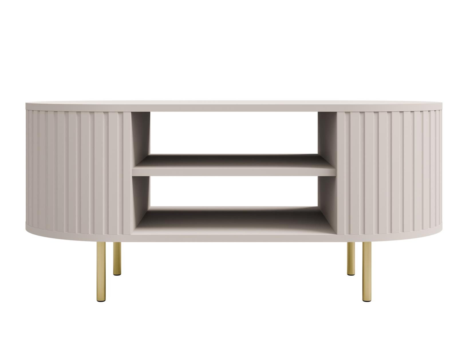 Compleo Couchtisch mit Regalen, Kaffeetisch, OVI Eiche cremona oder Beige günstig online kaufen