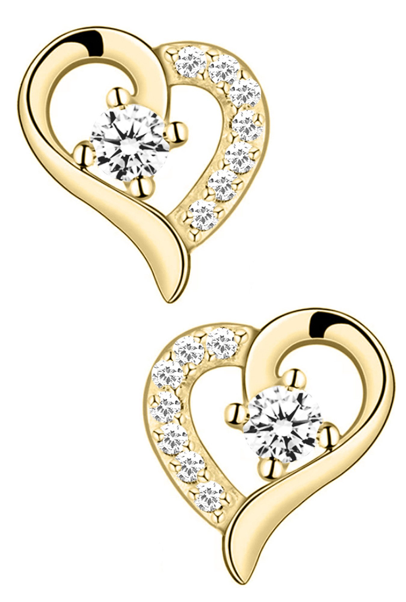 Limana Paar Ohrstecker 925 Sterling Silber Herz Rosegold Gold Rosa Herzohrr günstig online kaufen