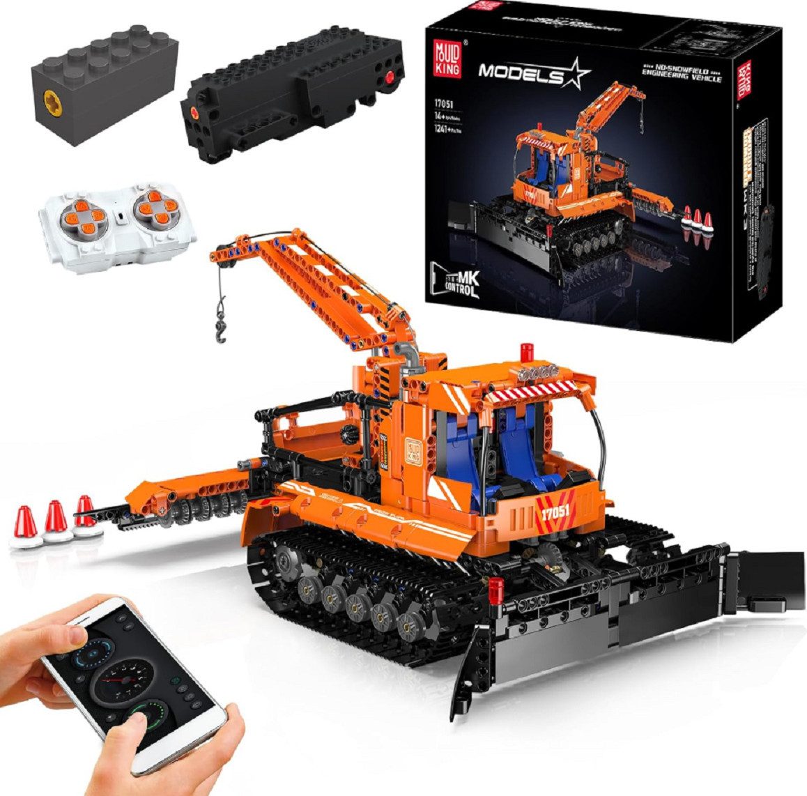 Mould King 17051 Schneeraupe 1.241 Teile Remote Fernsteuerung Konstruktions-Spielset