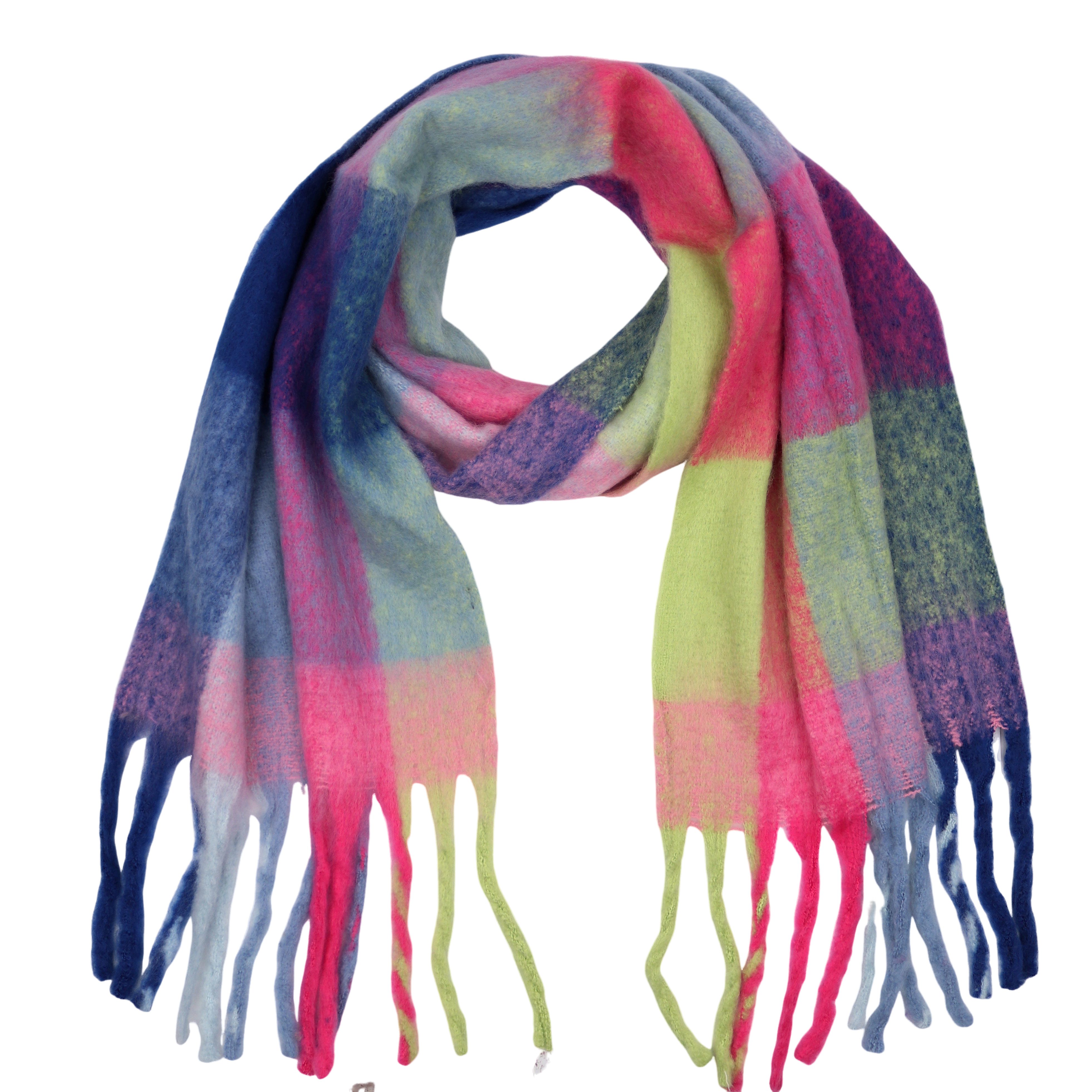 MIRROSI Modeschal weicher und warmer Schal Karomuster mit Fransen, 42x200cm, (angesagtes Karo Kariert Muster; ca.290 Gramm, Neue Kollektion Herbst/Winter2025), Damen Halstuch ideal für Herbst und Winter