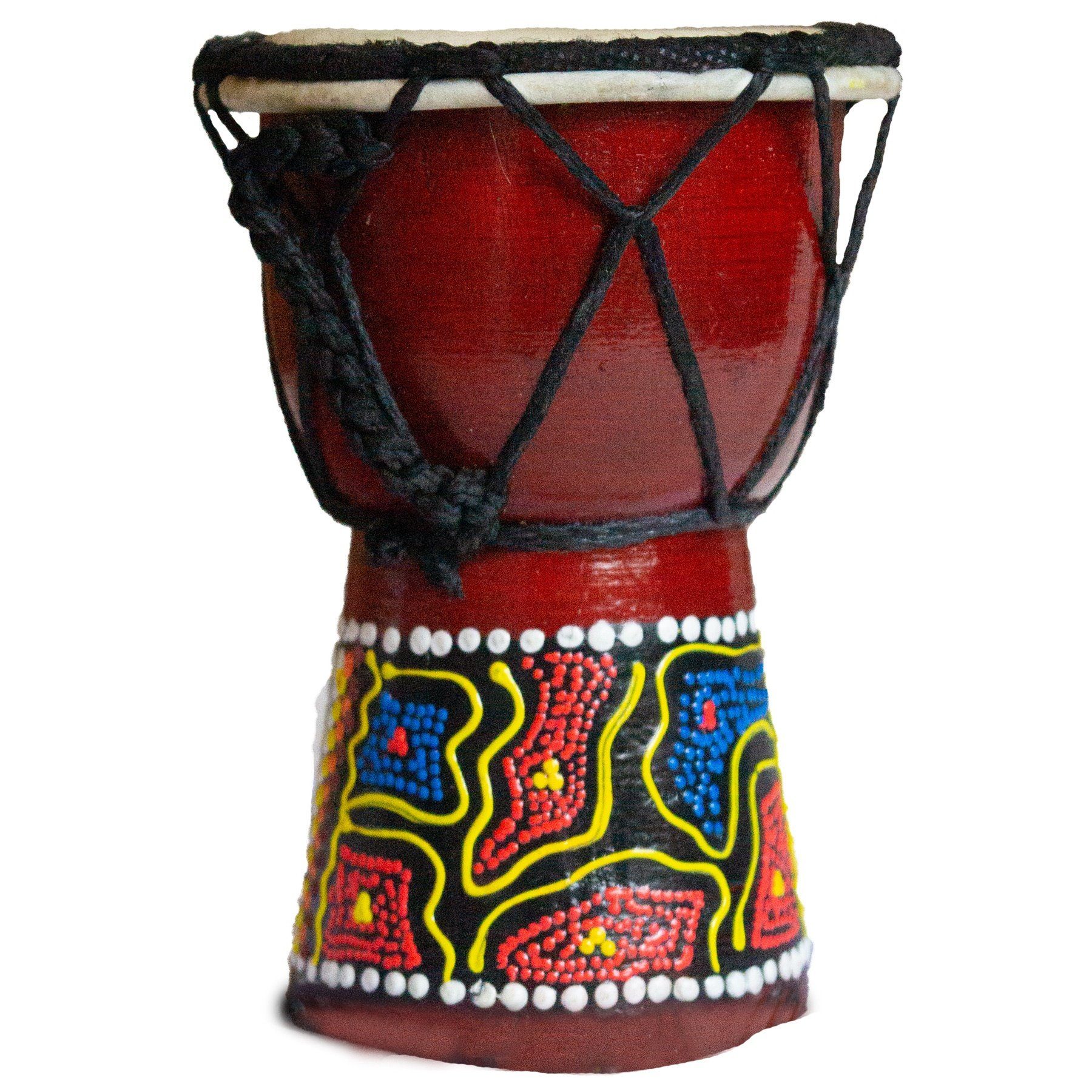 SIMANDRA Trommel Djembe Trommel 12 cm Bongo Afrika - bemalt Dot Painting – Bild 3 von 4