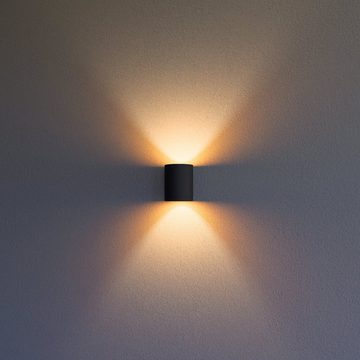 SSC-LUXon LED Wandleuchte TUANI Wandleuchte schwarz gold Up Down mit LED G9 warmweiß, Warmweiß