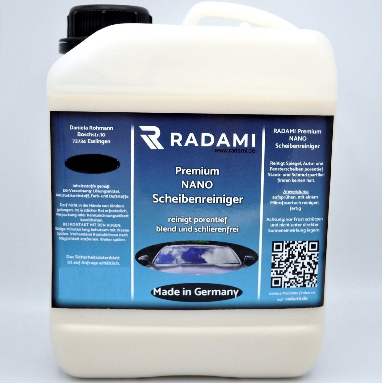Glasreiniger Scheibenreiniger 2500ml Nano Premium Radami Gaskocher