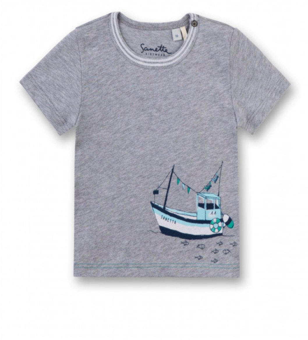 Sanetta T-Shirt Baby T-Shirt aus Baumwolle mit Boot Motiv und maritimem Print