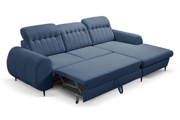 MOEBLO Ecksofa BEEMO, mit Schlaffunktion mit Bettkasten Eckcouch Wohnlandschaft Sofa mit Ottomane Eckgarnitur Polsterecke, (BxHxT):275x90x166 cm, mit Relaxfunktion