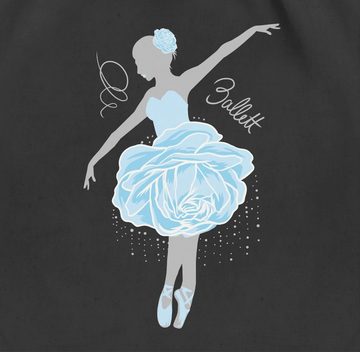Shirtracer Turnbeutel Ballerina - grau/blau, Tanzen Geschenk