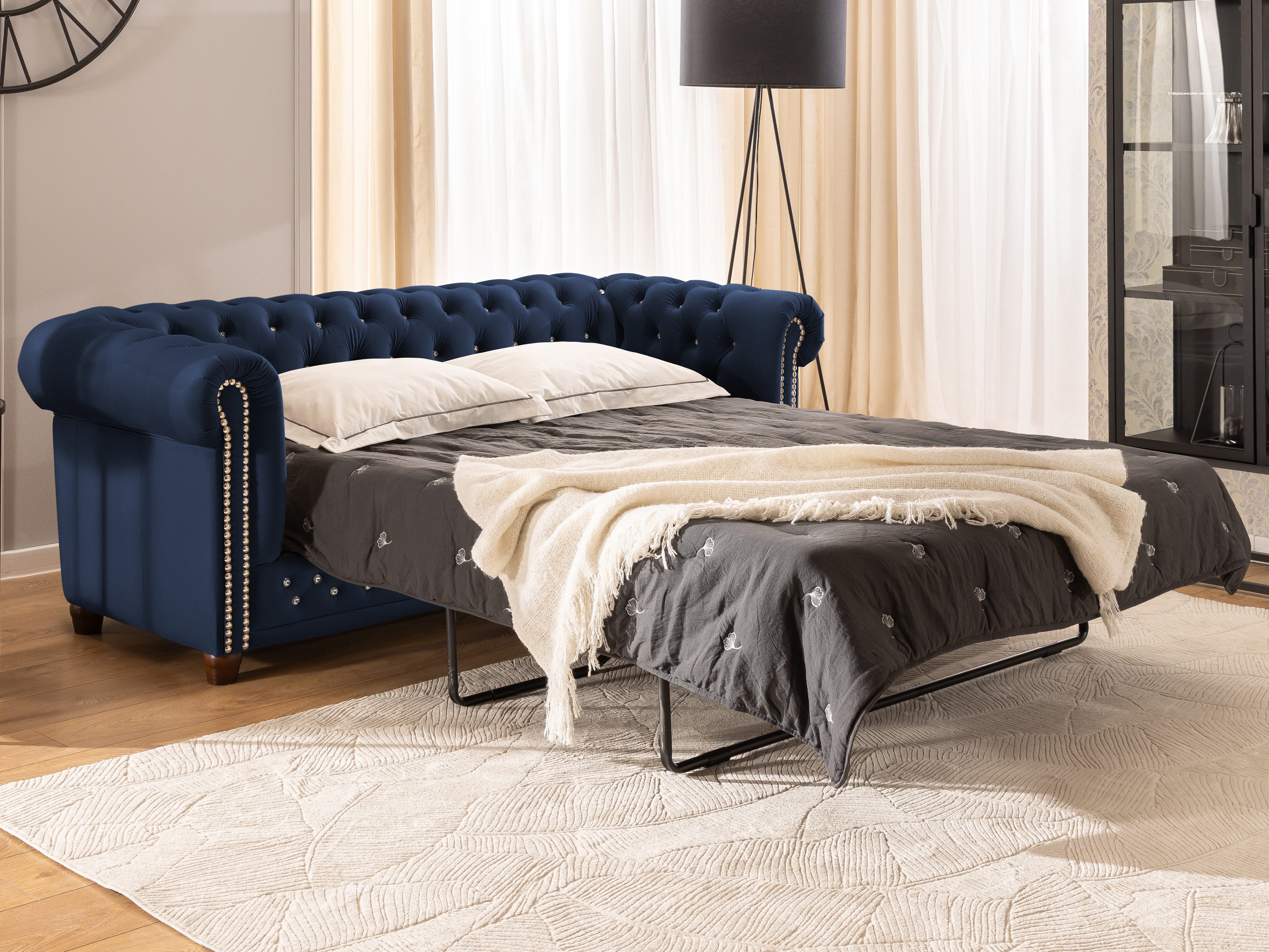 S-Style Möbel Chesterfield-Sofa 3-Sitzer mit Schlaffunktion günstig online kaufen