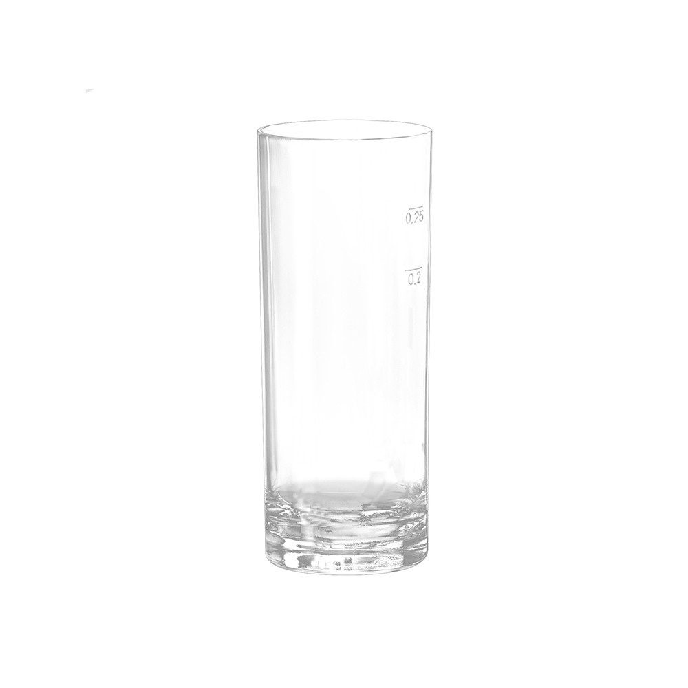 Ornamin Becher Trinkglas, SAN, Bruchstabiles Trinkglas 250 ml l Glas-Optik l für Kaltgetränke