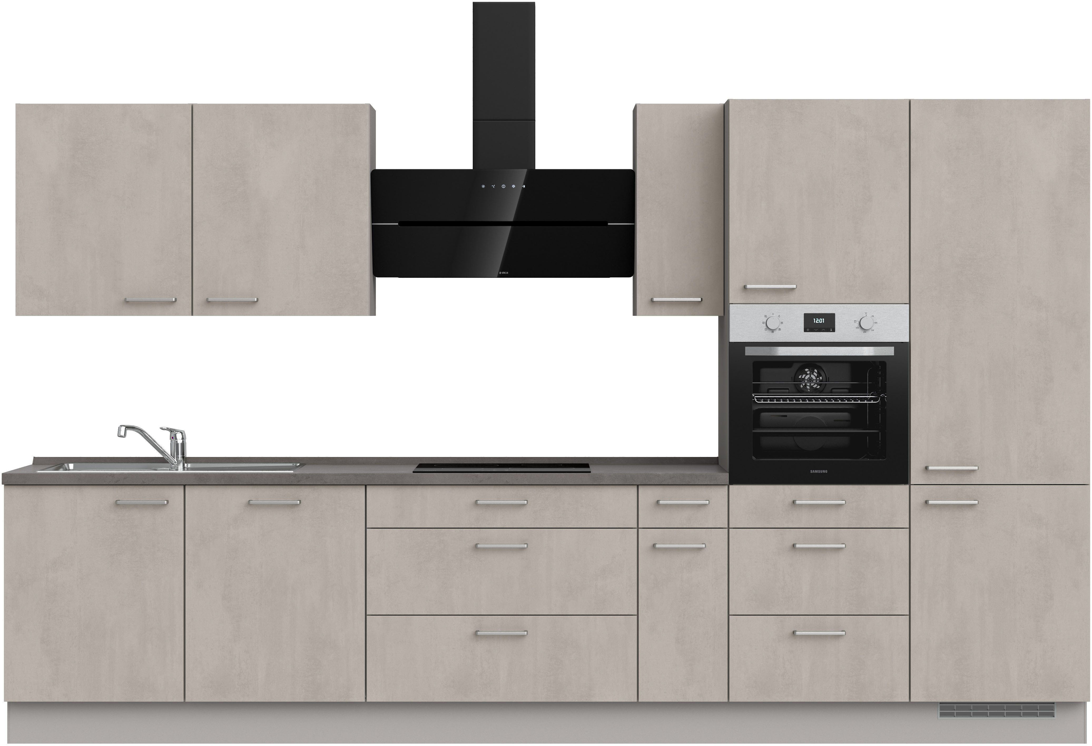 nobilia® Küchenzeile "Riva II", vormontiert, Ausrichtung wählbar, Breite 360 cm, wahlw. mit E-Geräten