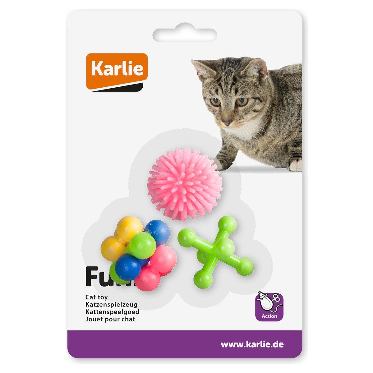 Karlie Tierball Gummi-Katzenspielzeug 3er Set