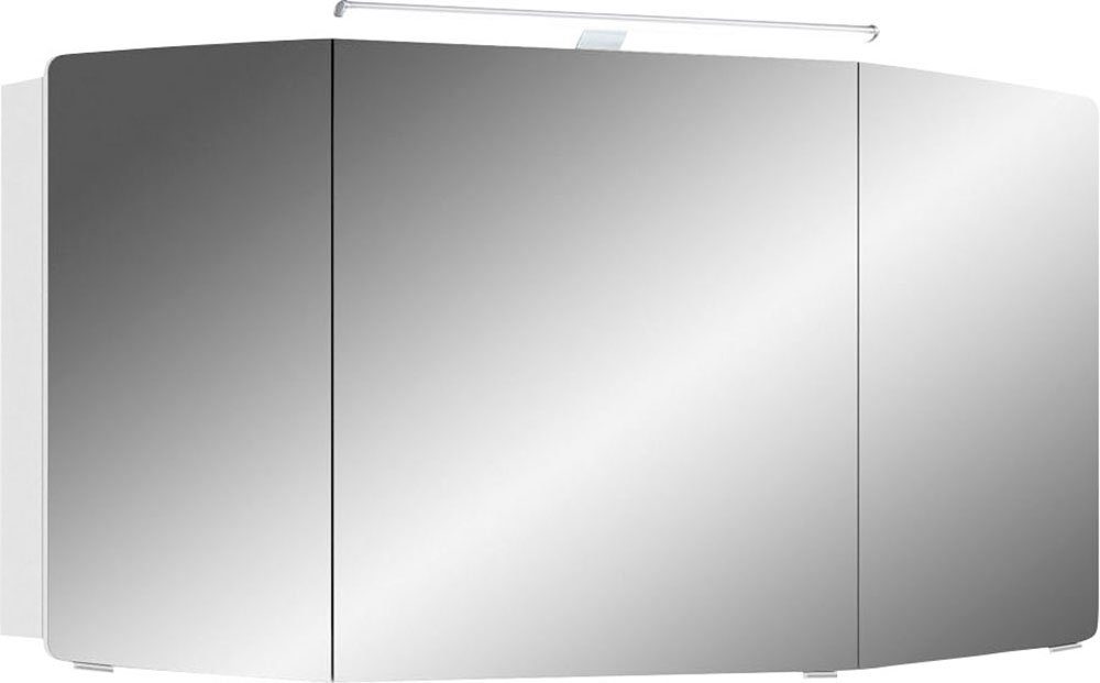 PELIPAL Spiegelschrank Cassca Sprint Badmöbel, Glanz Breite | Glanz Weiß Weiß 120cm