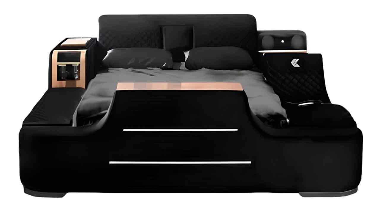 JVmoebel Multimediabett Bett mit tv Lift Fernseher Multifunktion Betten Doppelbett Möbel, Made in Europa