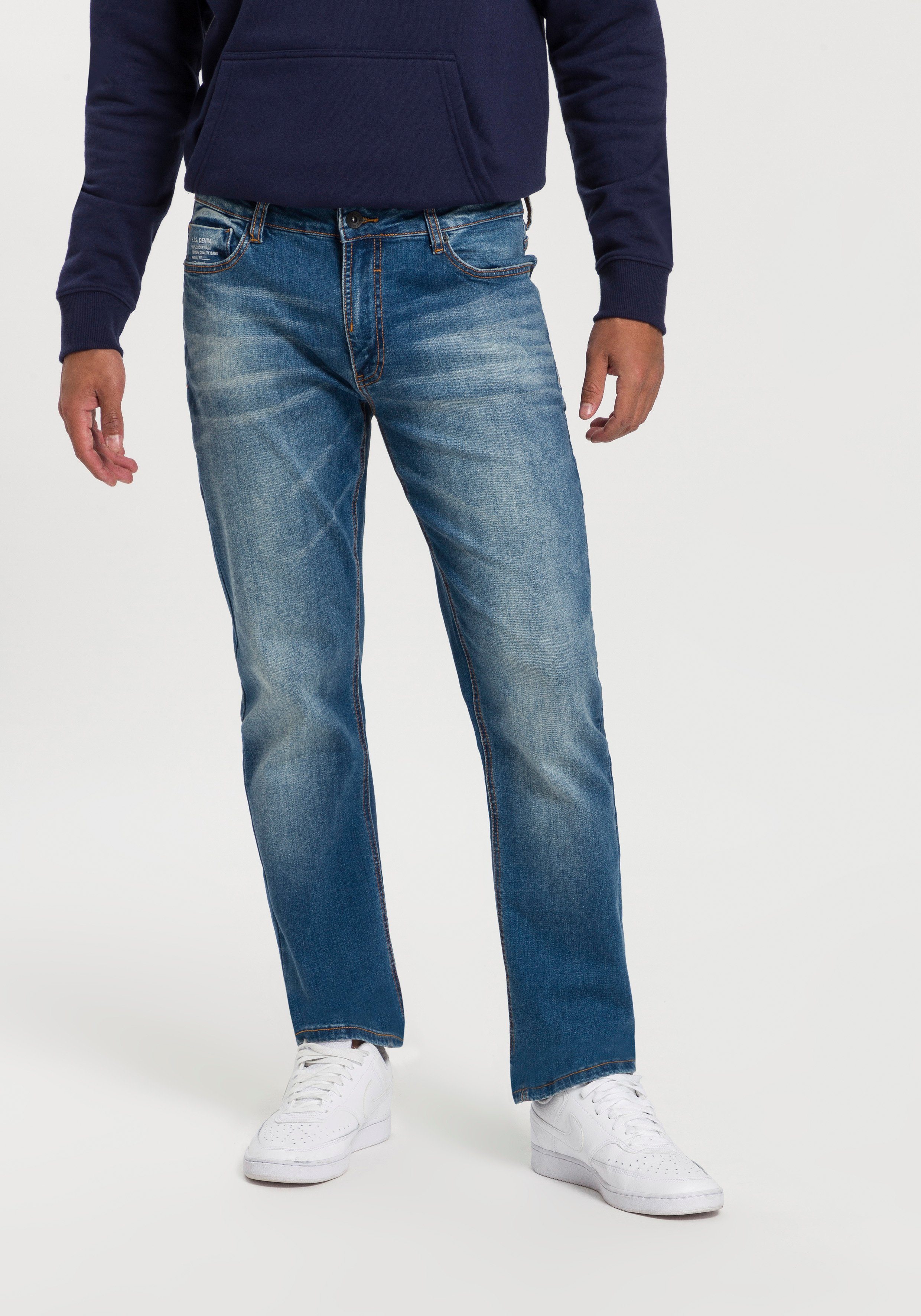 H.I.S Straight-Jeans DIX gerade Beinform, niedrige Leibhöhe, Used-Waschung