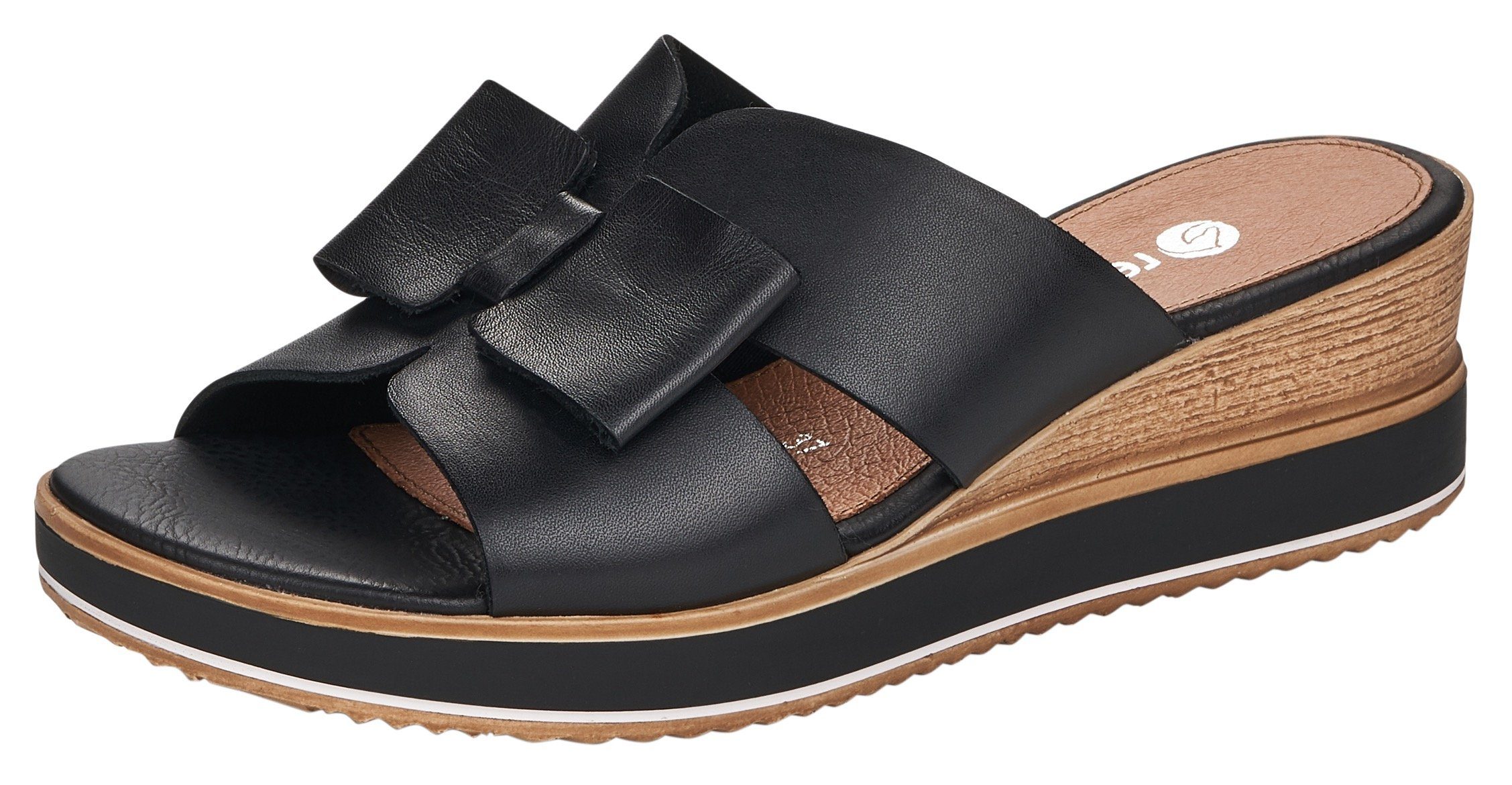 Remonte Pantolette Keilabsatz, Sommerschuh mit schöner Zierschleife günstig online kaufen