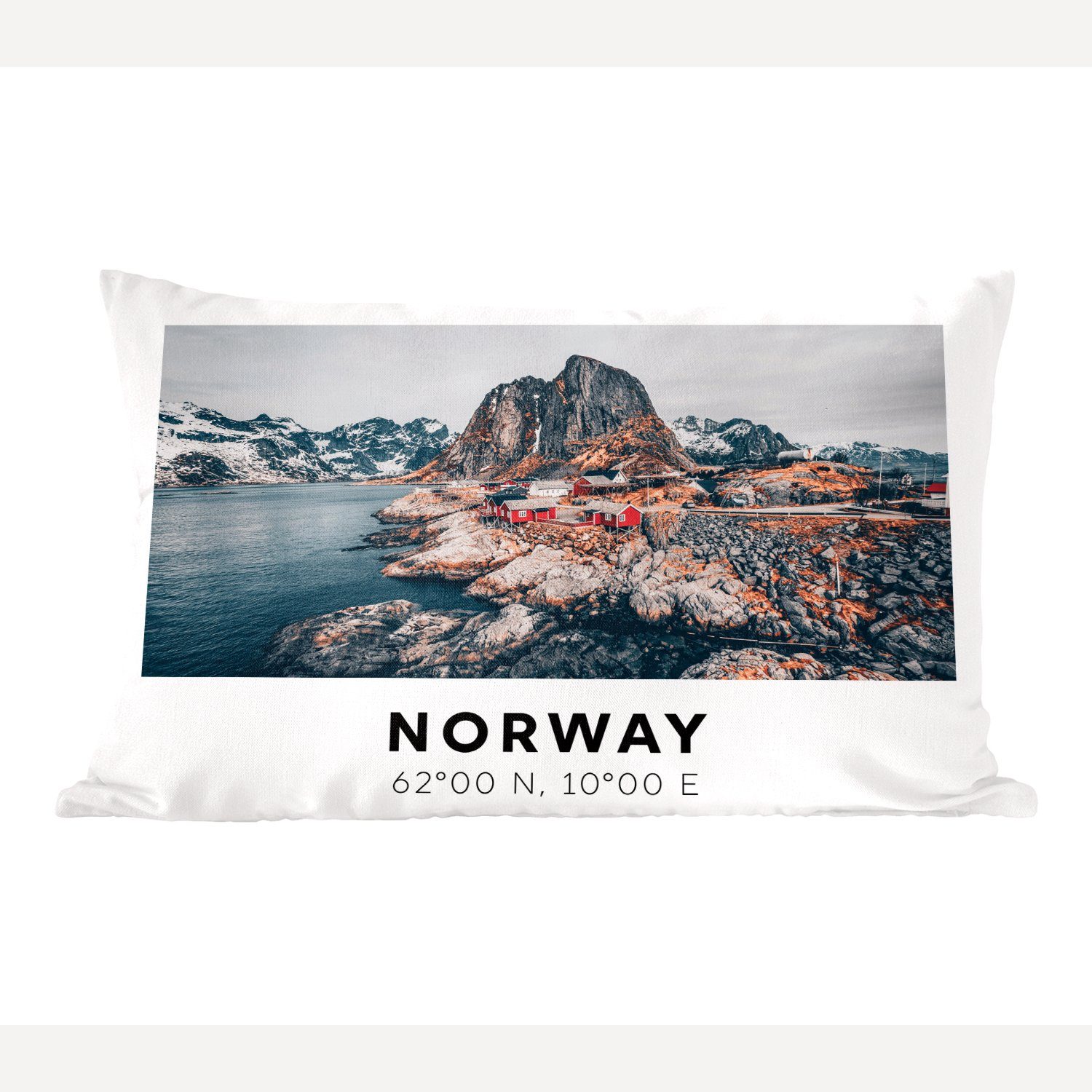 MuchoWow Dekokissen Norwegen - Gletscher - See, Wohzimmer Dekoration, Zierkissen, Dekokissen mit Füllung, Schlafzimmer