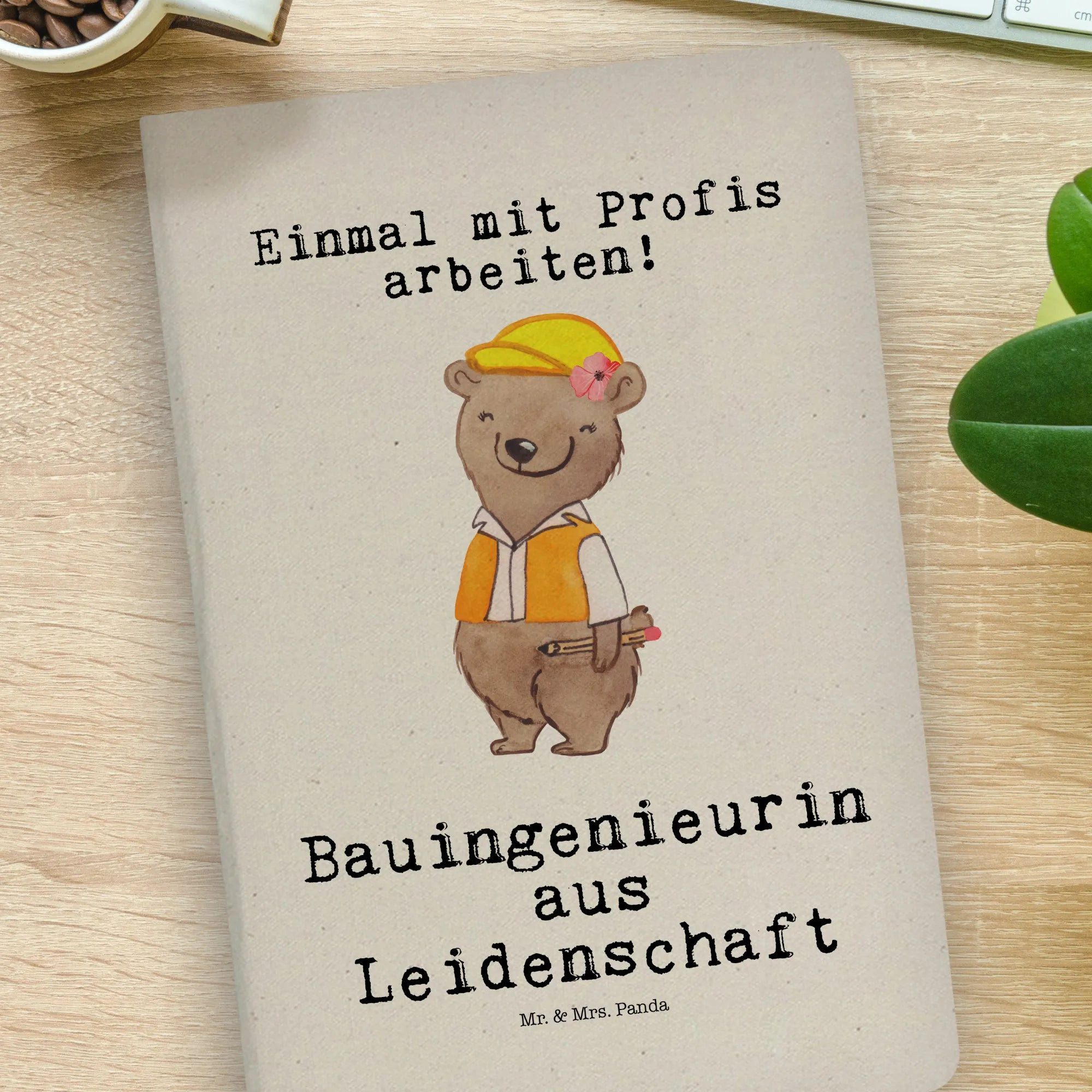 Thumbnail - Mr. & Mrs. Panda Notizbuch Bauingenieurin Leidenschaft - Transparent - Geschenk, Mitarbeiter, In Mr. & Mrs. Panda, Kreat...