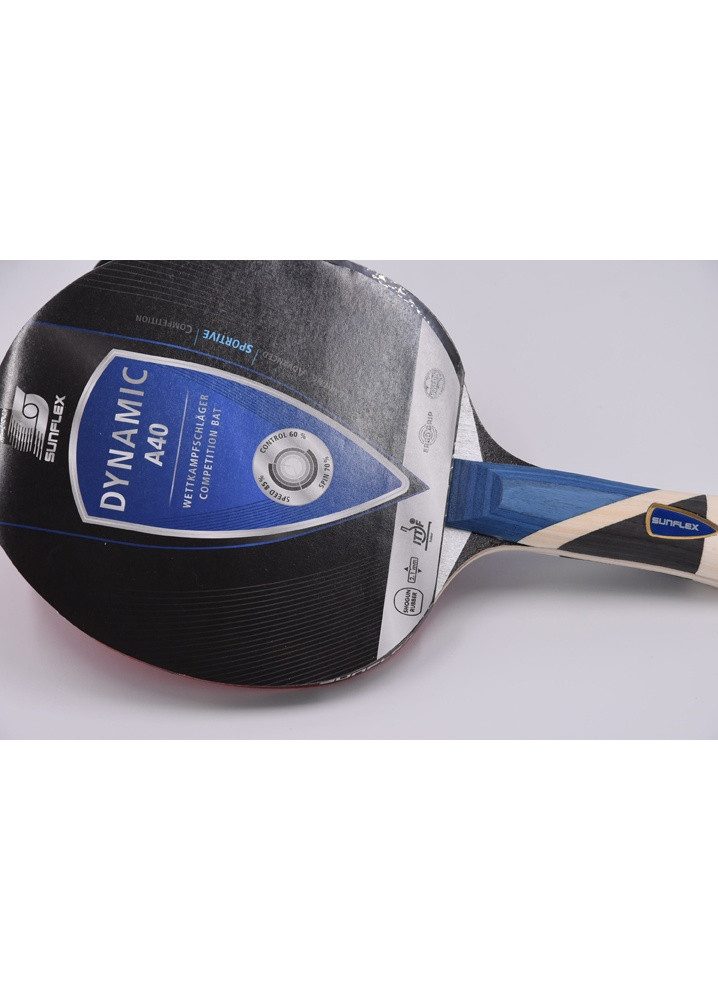 Sunflex Tischtennisschläger Dynamic A40 (Wettkampf, 2,1mm Schwamm, Shogun-Belag, ITTF zugelassen)