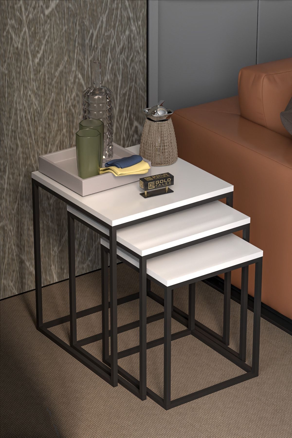 en.casa Couchtisch (3-St), 3er-Set, platzsparend verschachtelbar 89322033 günstig online kaufen