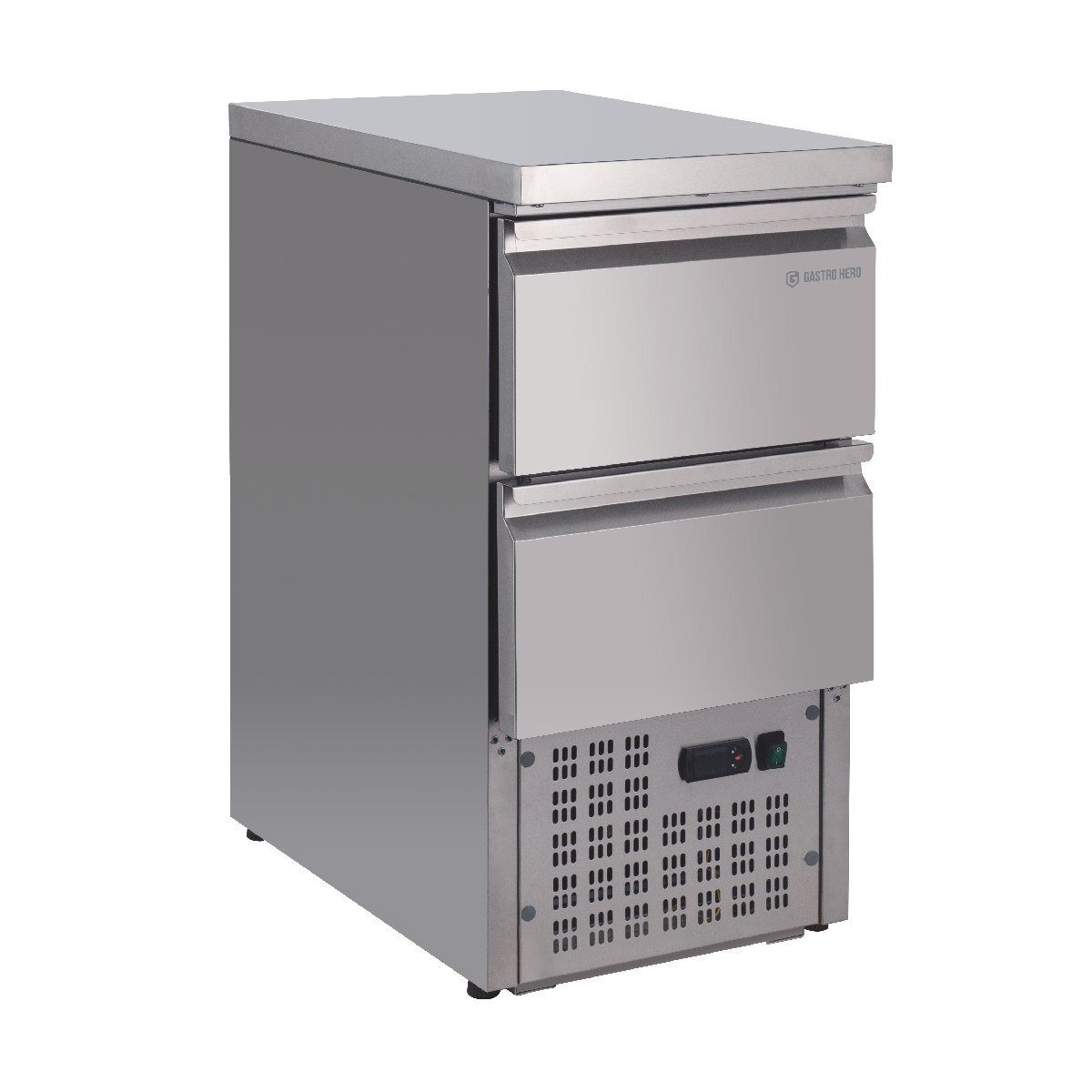 GastroHero Dönergrill Mini Kühltisch Edelstahl GN 1/1 2 Schubladen, 207 W