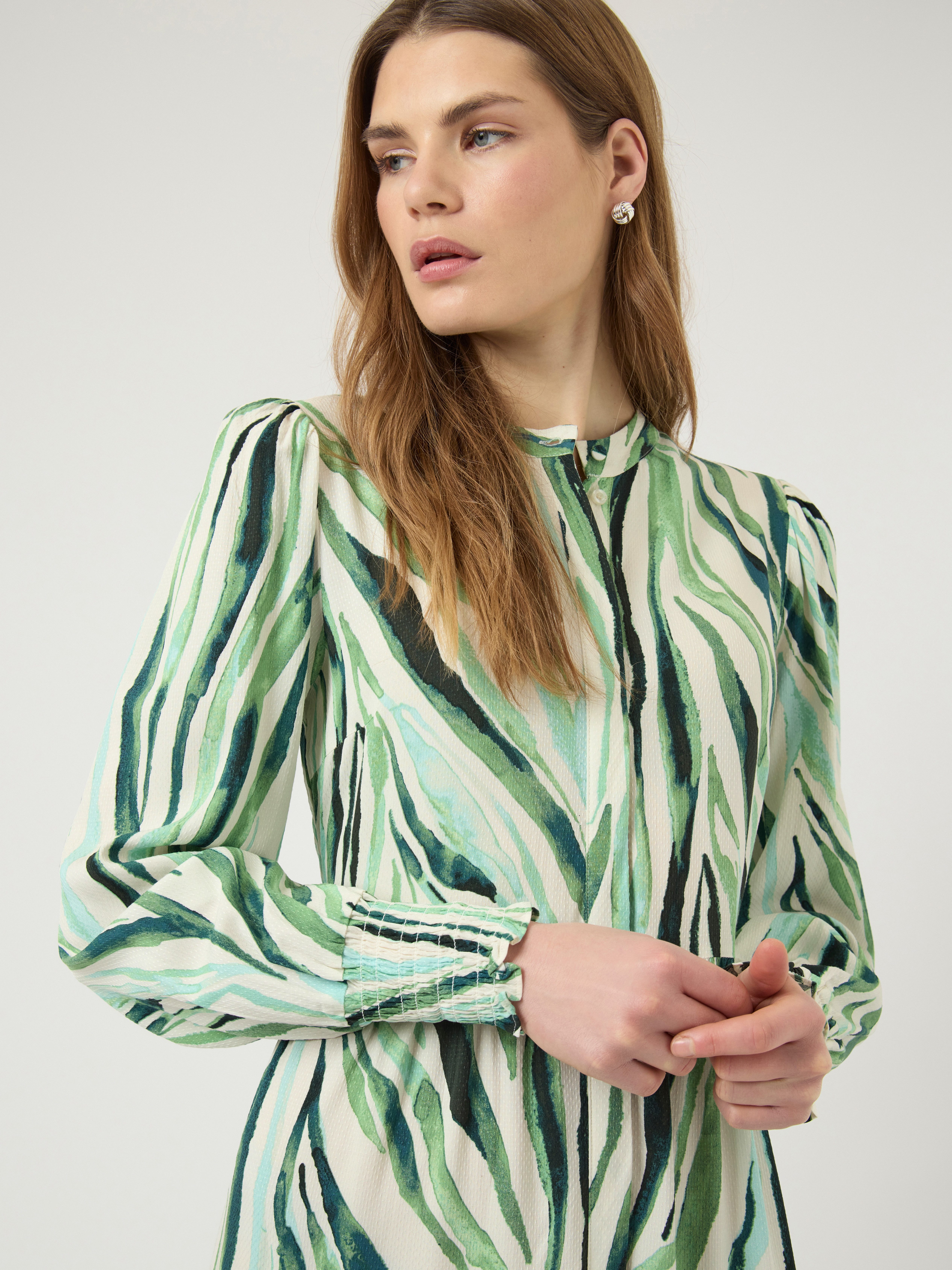 Y.A.S Druckkleid YASASINA LS LONG SHIRT DRESS S. NOOS Sommerkleid
