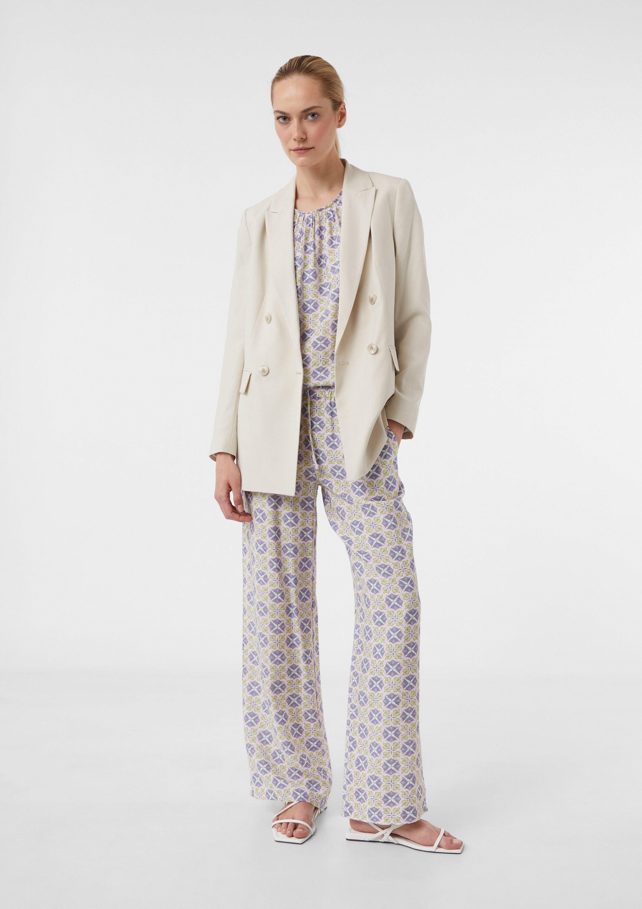 comma Blusentop Bluse Strukturiertes Blusentop mit Raffung