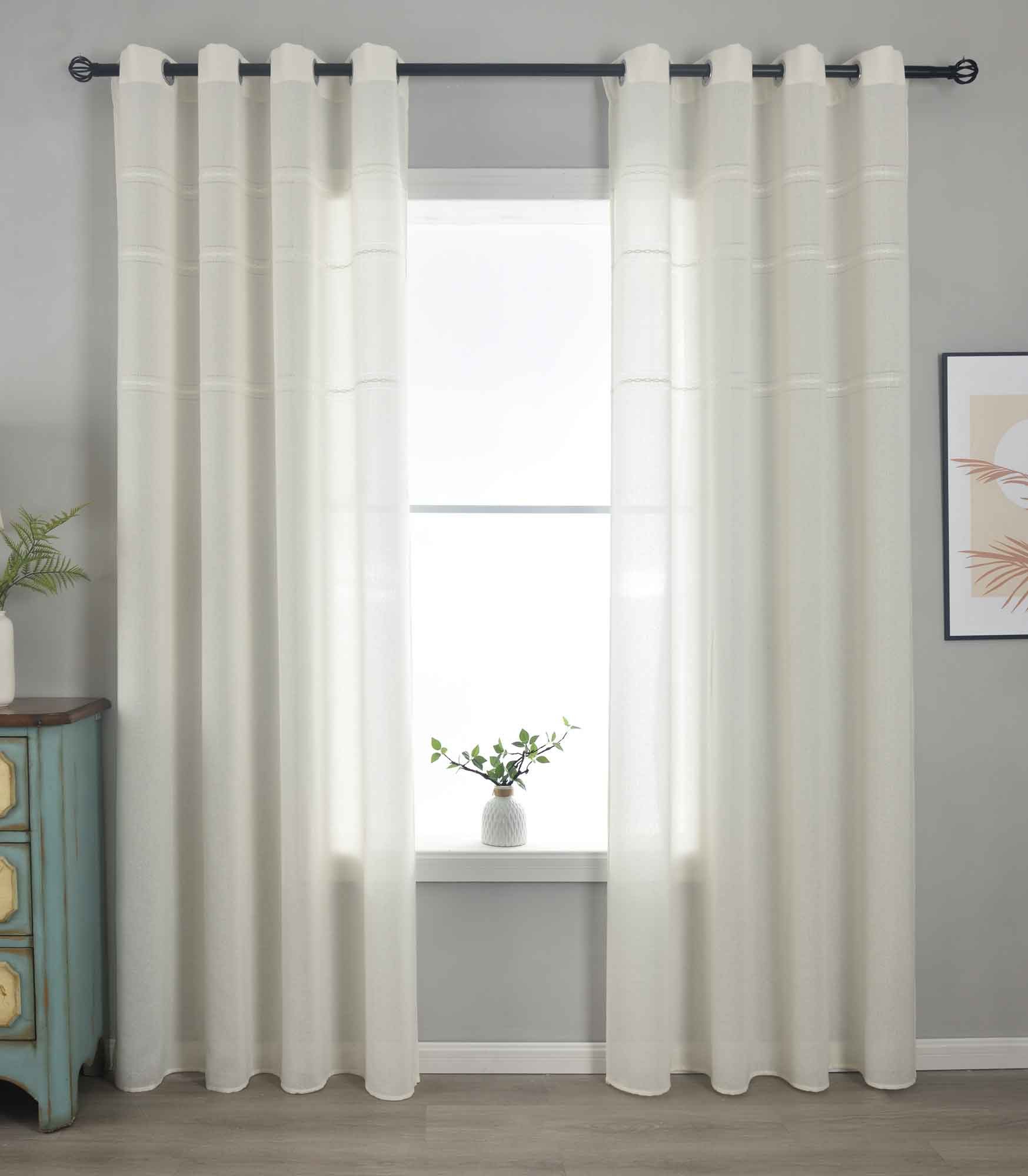 Gardinenbox Gardine (2 St), Ösen, halbtransparent, Polyester, »Leipzig« Ket günstig online kaufen