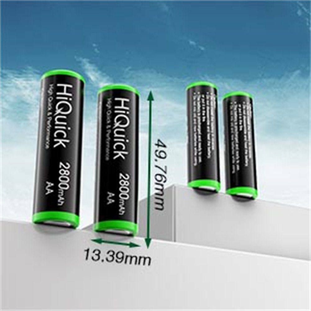 (1,2 St) AA Mignon V, AA Wiederaufladbare 2800mAh Akku,NI-MH Akku Akku,1,2V HiQuick Batterien 8