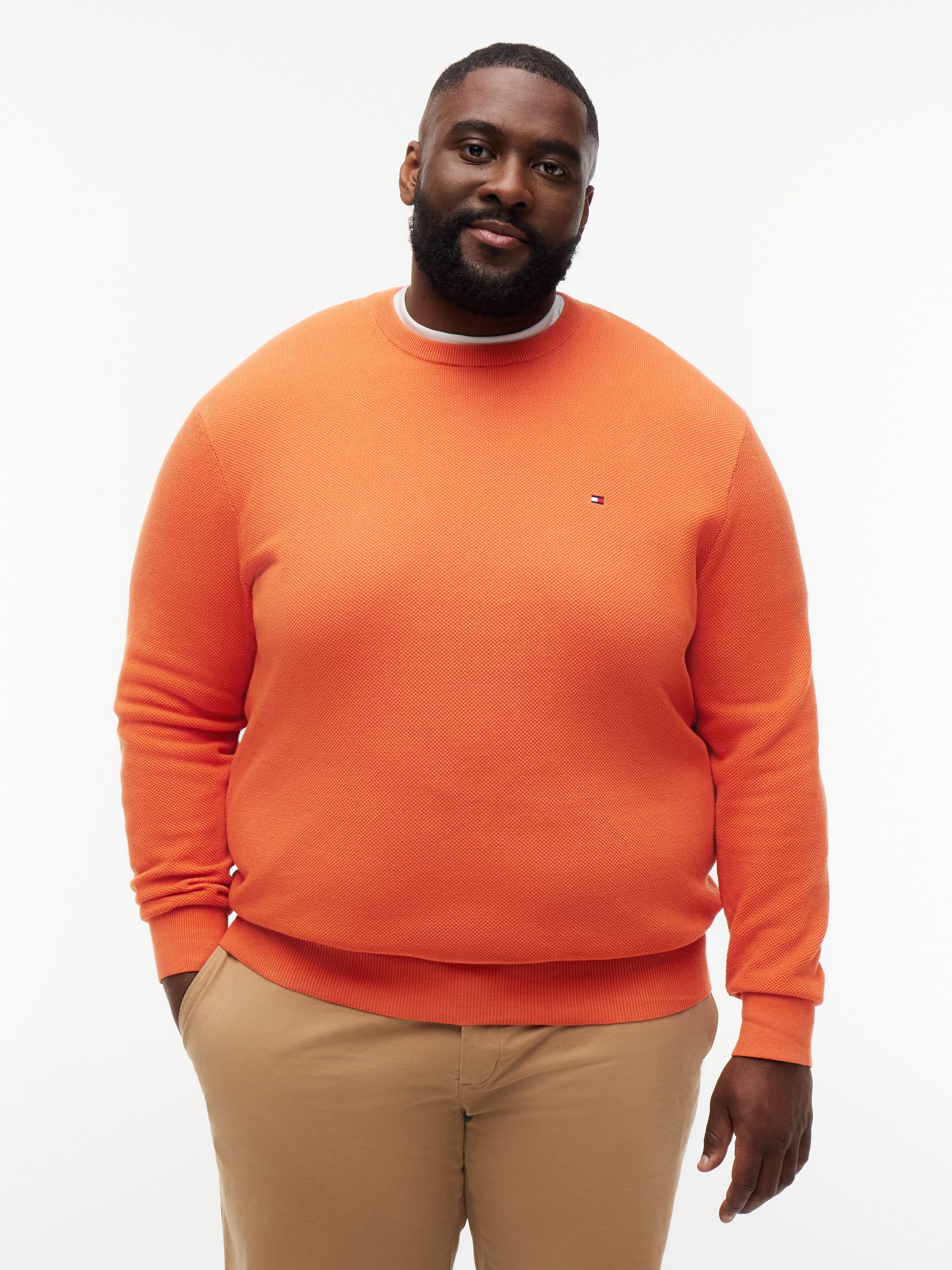 Tommy Hilfiger Big & Tall Rundhalspullover ESSENTIAL STRUCTURE CREW NECK Große Größen, regular fit