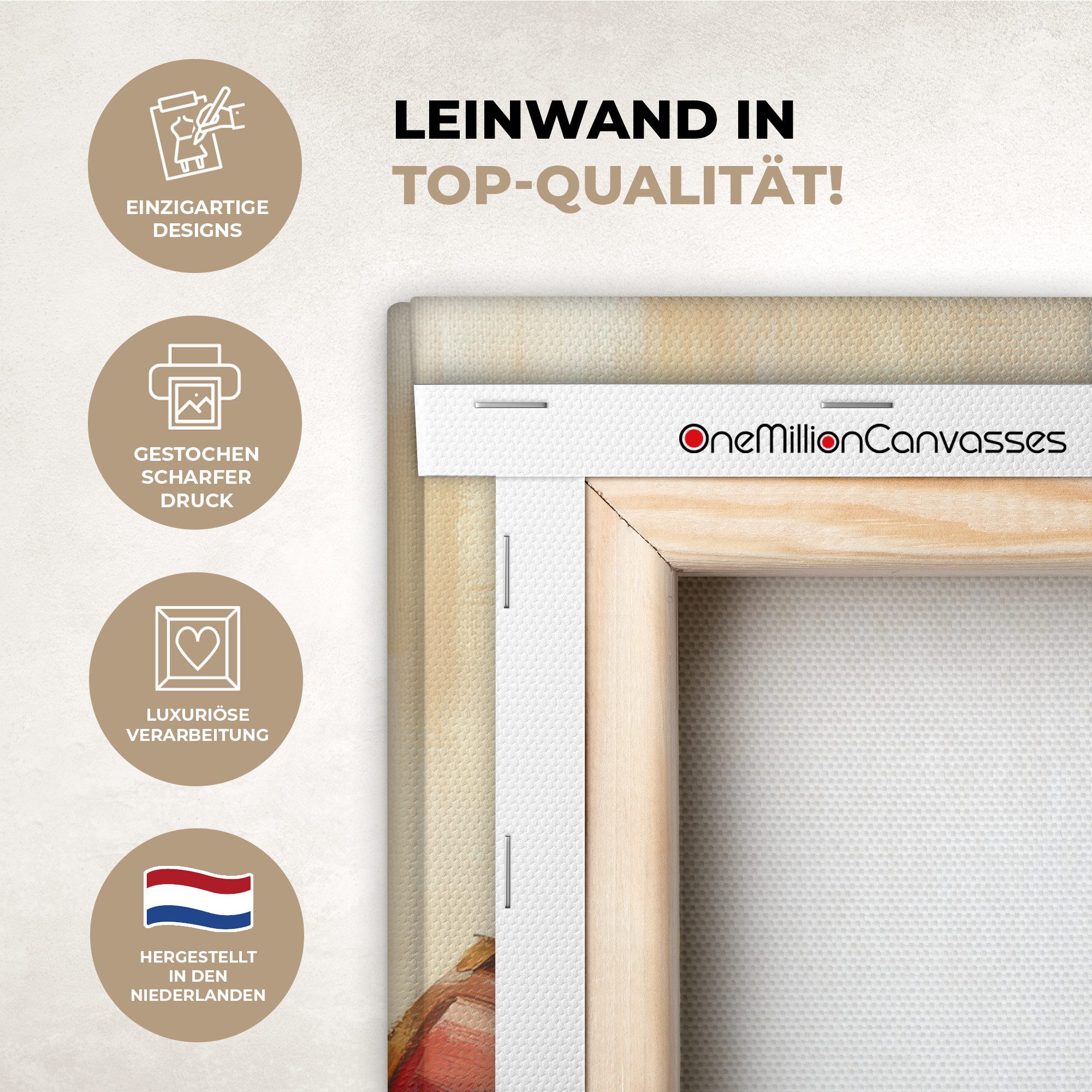 OneMillionCanvasses® Leinwandbild Weihnachten - Schlitten - Weihnachtsmann, Fotodruck (1 St), Wandbild, Deko Schlafzimmer Wohnzimmer Flur 20x20 cm