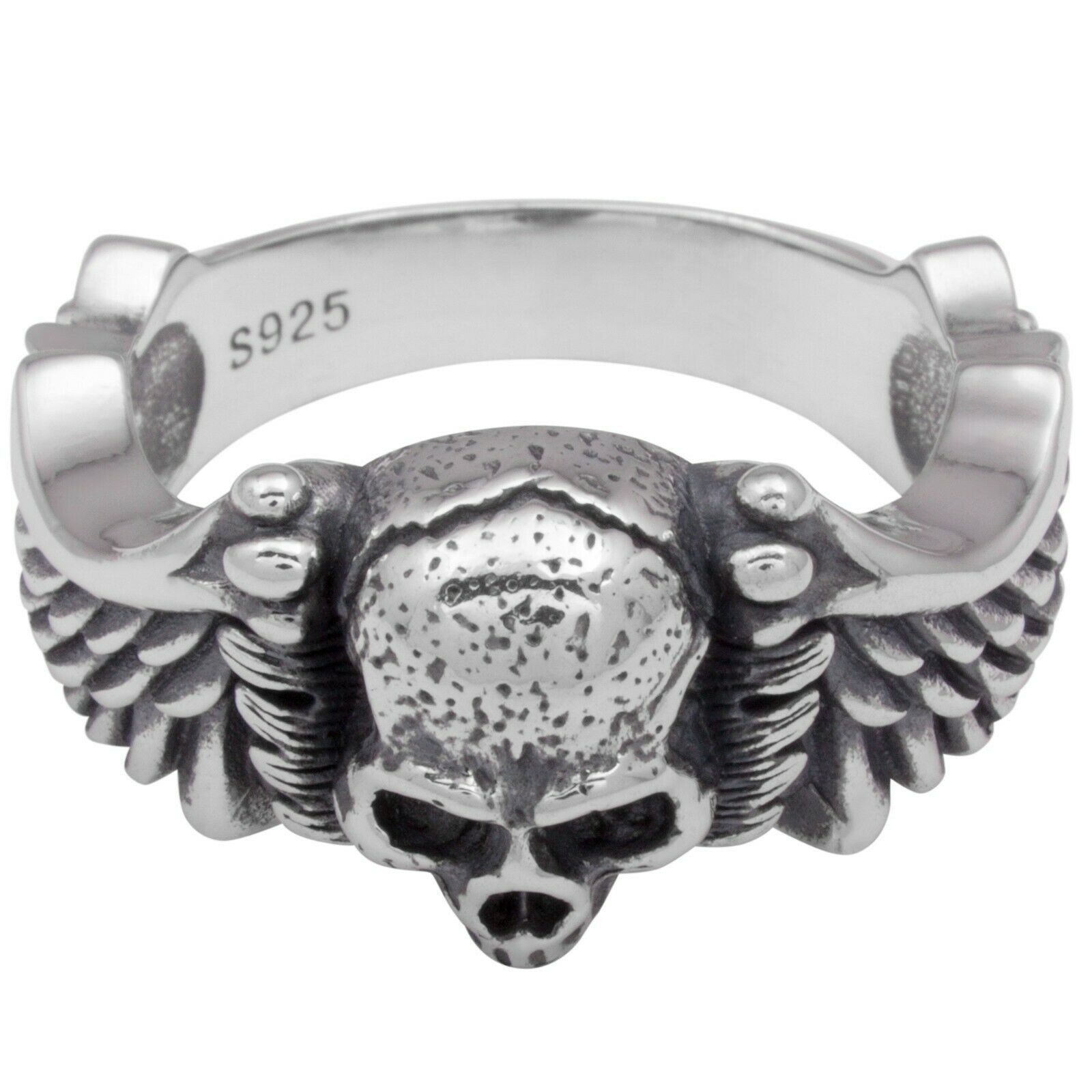 Tony Fein Silberring Totenkopfring Flügel 925er günstig online kaufen