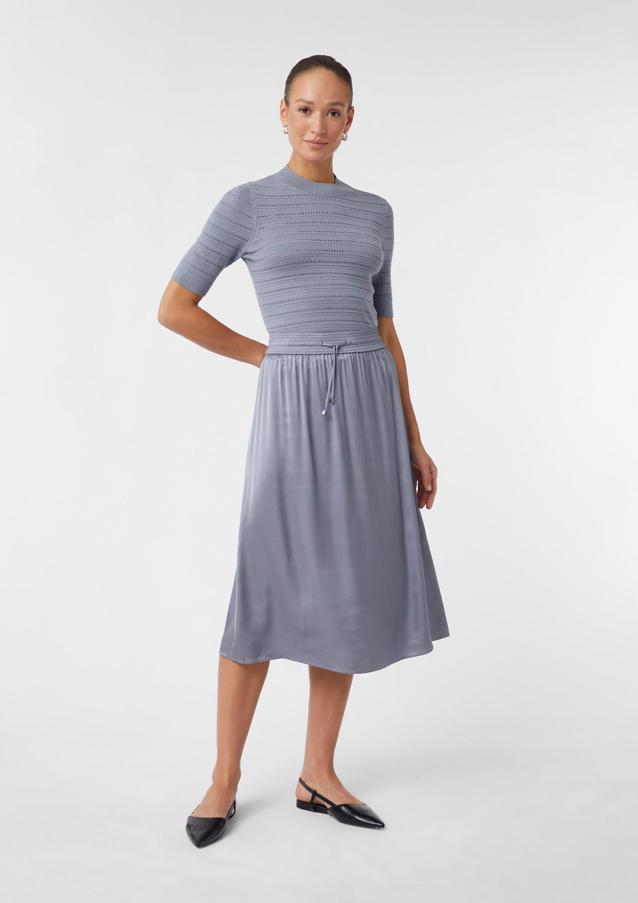 comma Midirock Rock Midirock aus Satin mit Elastikbund und Bindeband günstig online kaufen