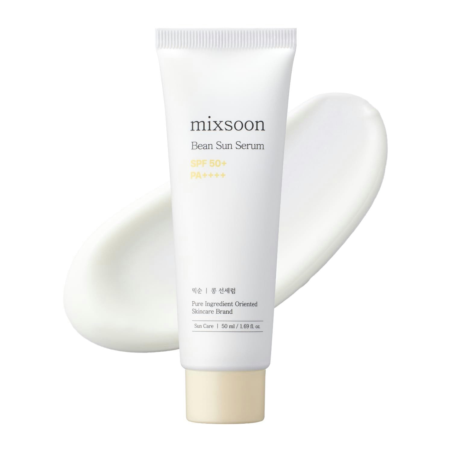 mixsoon Sonnenschutzpflege Bean Sun Serum 50 ml, Leichte Textur, ohne weißen Film, SPF 50+ PA++++, fermentierte Bean Essence, leichte Serumtextur