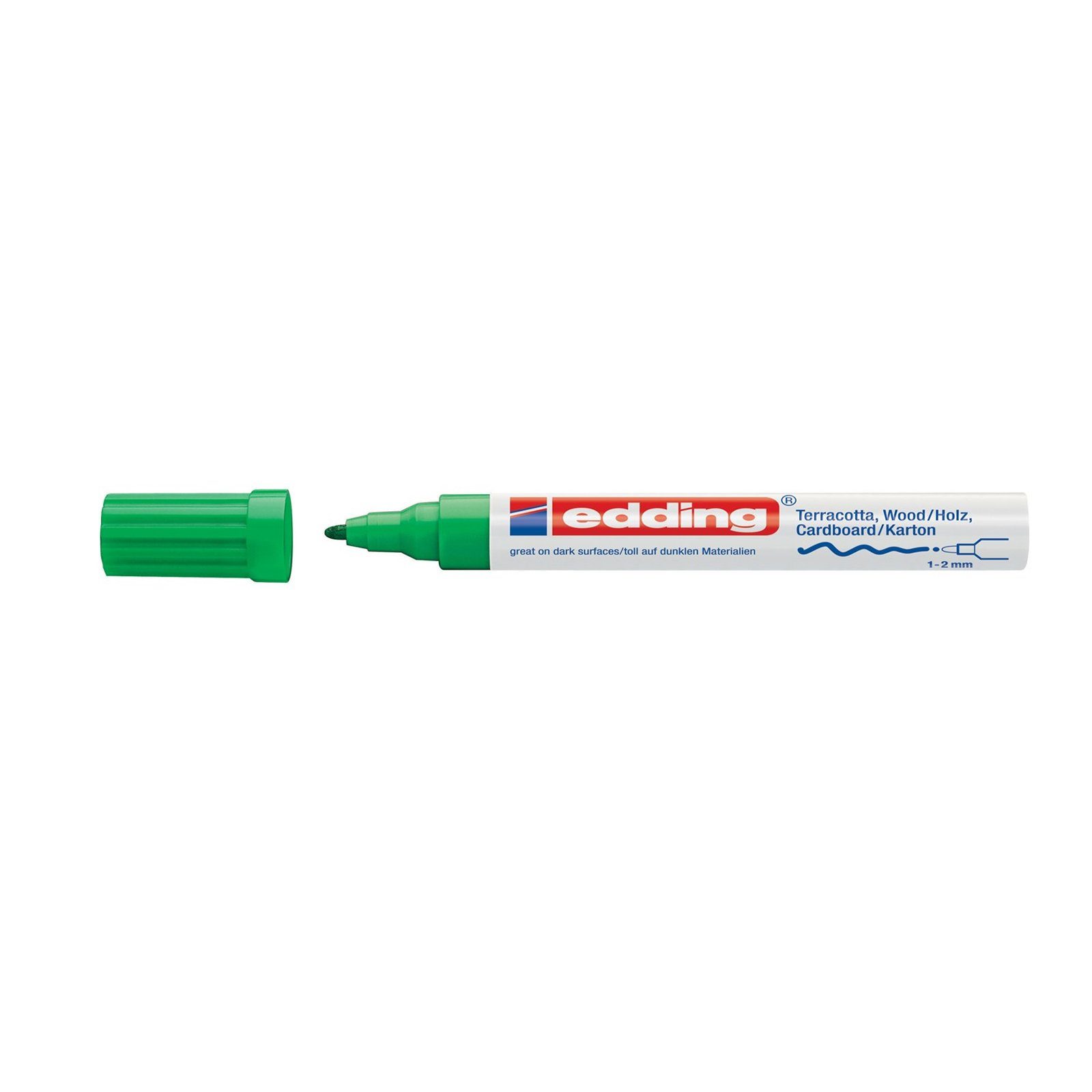 1-2 edding 4040, Mattlack-Marker Lackstift edding Permanentmarker mm Grün (Stück, Permanentmarker 1-tlg),