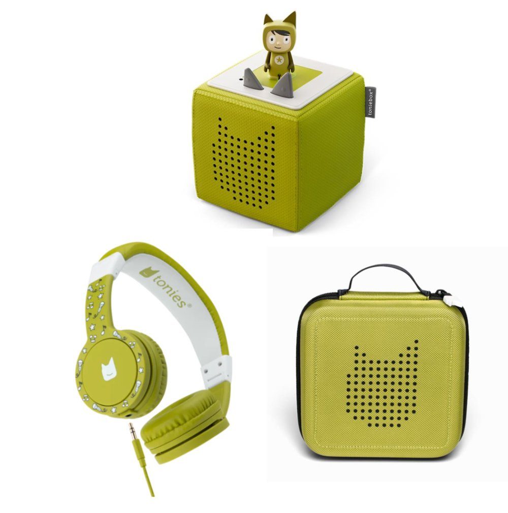 tonies 3er Starterset Toniebox, Lauscher und Transporter Lautsprecher grün