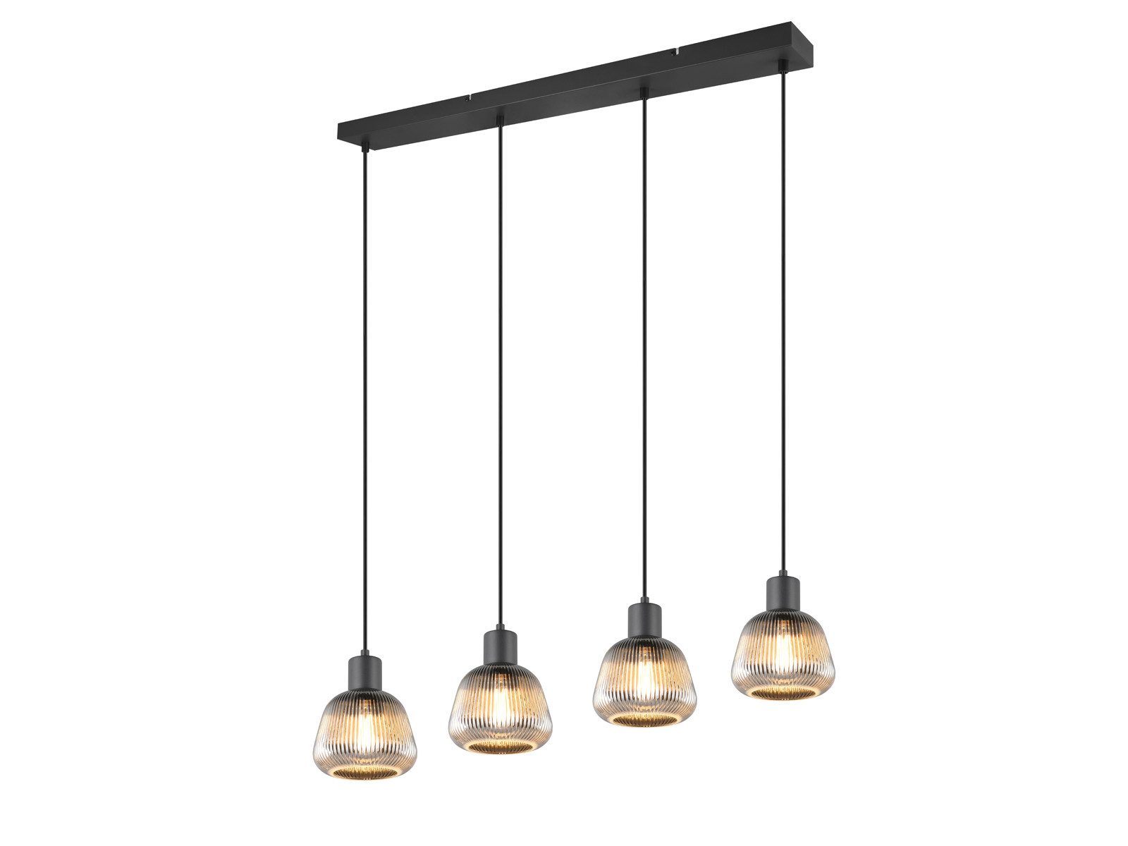 TRIO Leuchten LED Pendelleuchte, Dimmfunktion, LED wechselbar, warmweiß, Rauch-Glas Chrom hängend über Esstisch, Beleuchtung Kücheninsel, 90cm