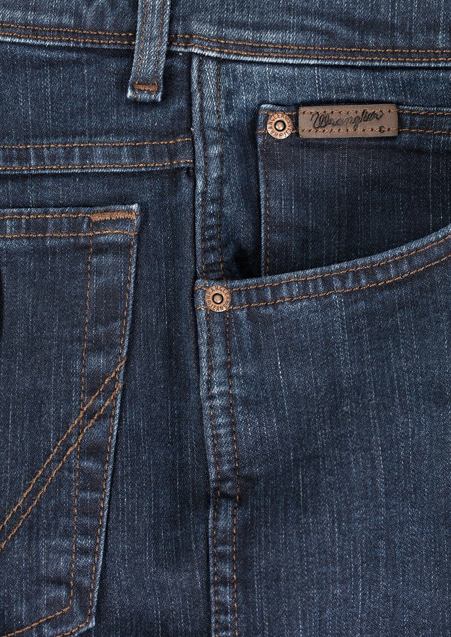 Wrangler Straight-Jeans Texas Jeanshose mit (W12175001) blue Stretchanteil black