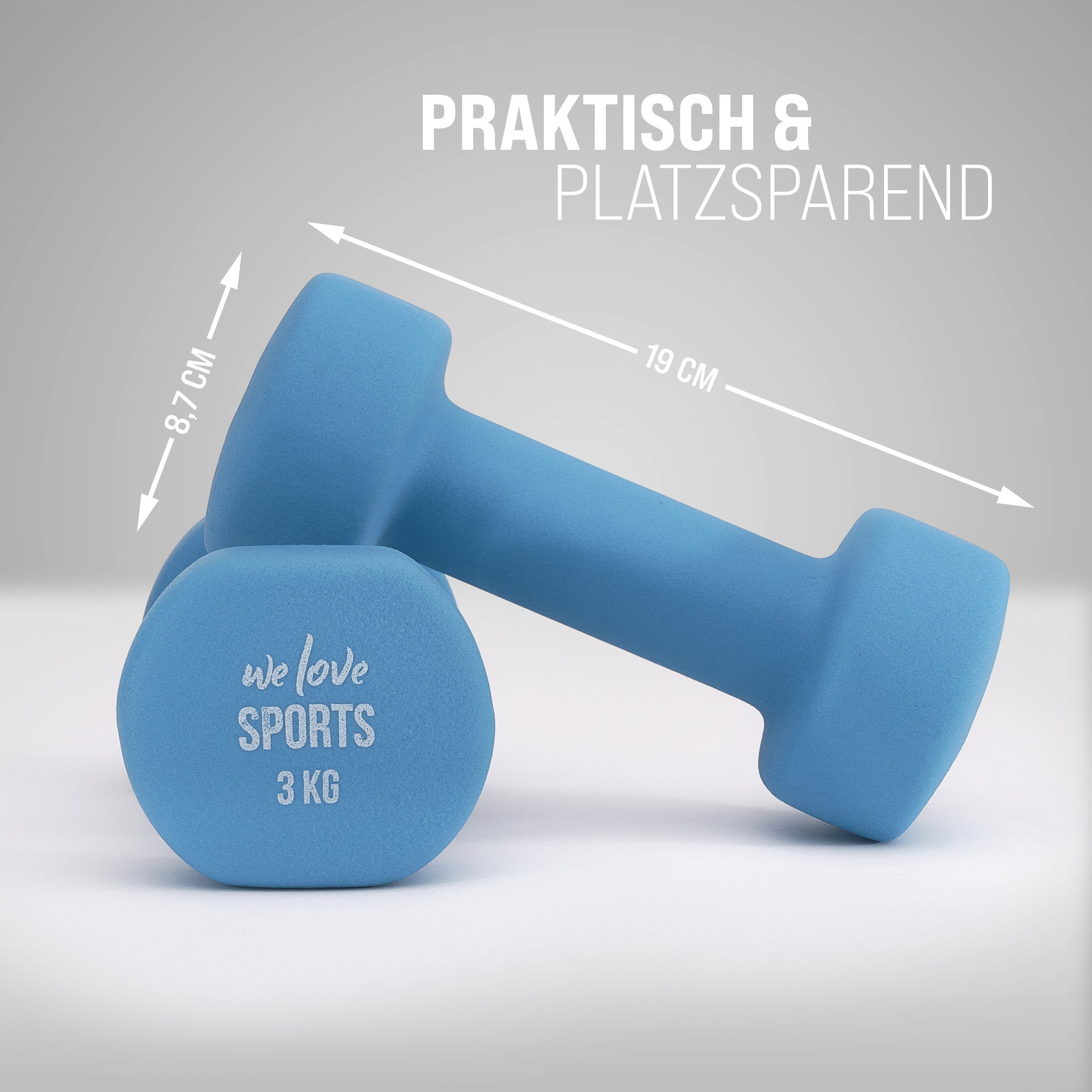 Apollo Hantel-Set Hantel 2er Set bis 10 ein Fitness 2 für Training! kg, Rutschfest robust, Hanteln Kurzhantel Blau effektives Set), kg und (2er