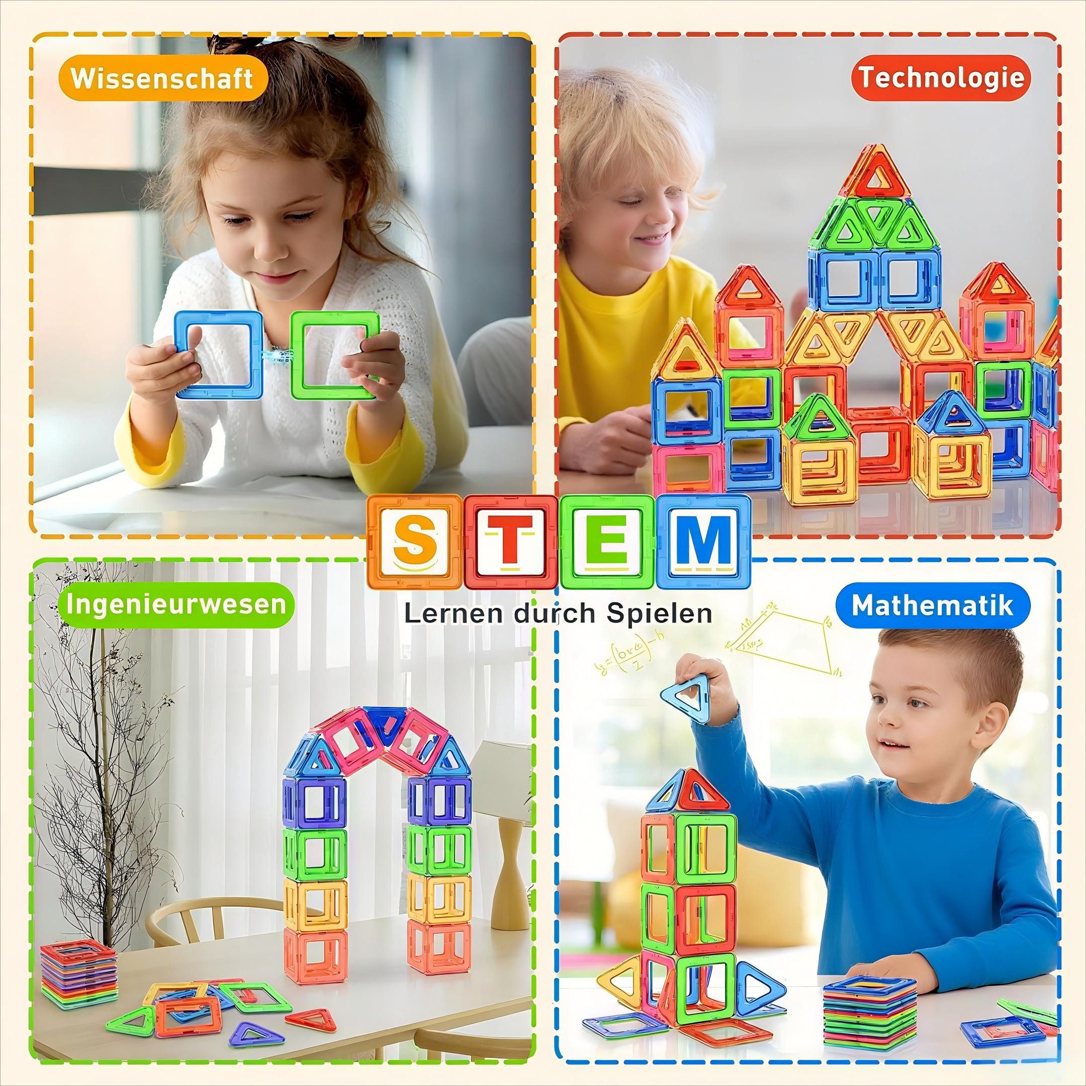 POPOLIC 40-teiliges Magnetische Bausteine, Magnetspielzeug Magneten Kinder günstig online kaufen