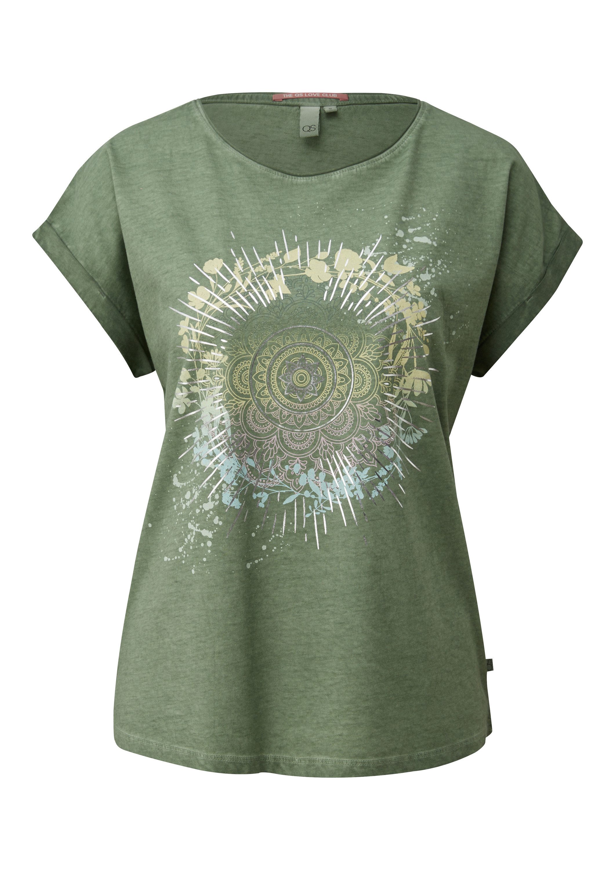 QS Kurzarmshirt T-Shirt Oversize-Shirt mit Frontprint günstig online kaufen