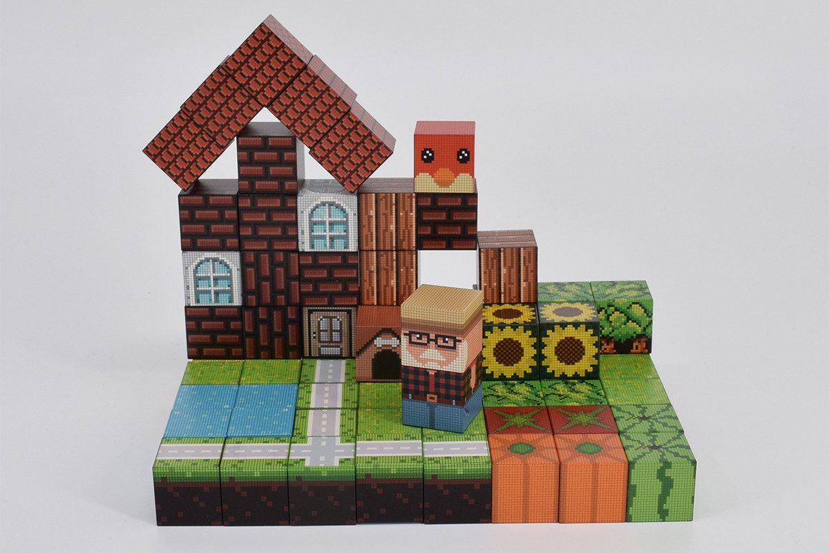 GOWI Magnetic Bricks Spielbausteine, (100 St., Großvaters Hof)