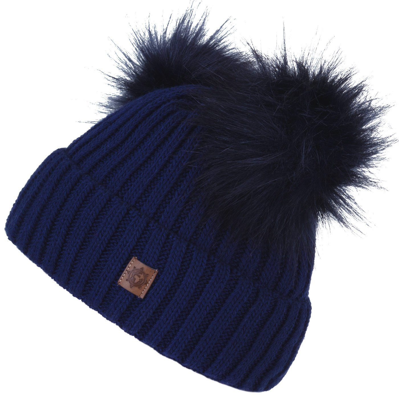 compagno Bommelmütze (1-St) Kindermütze Bommelmütze Wintermütze Beanie Mädchen Grobstrick