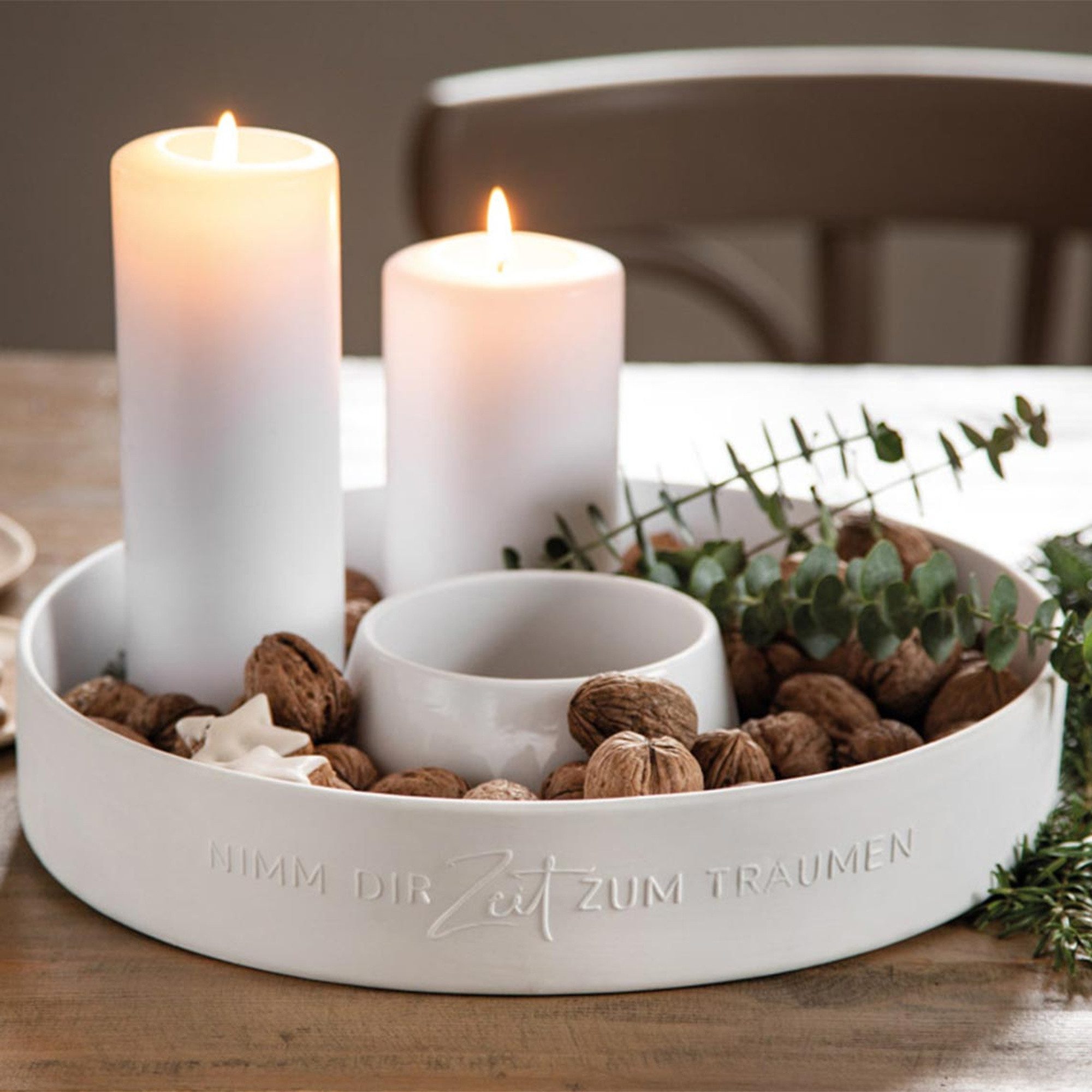 Räder Kerzenständer räder Nimm dir Zeit Kerzenständer Porzellan weiß
