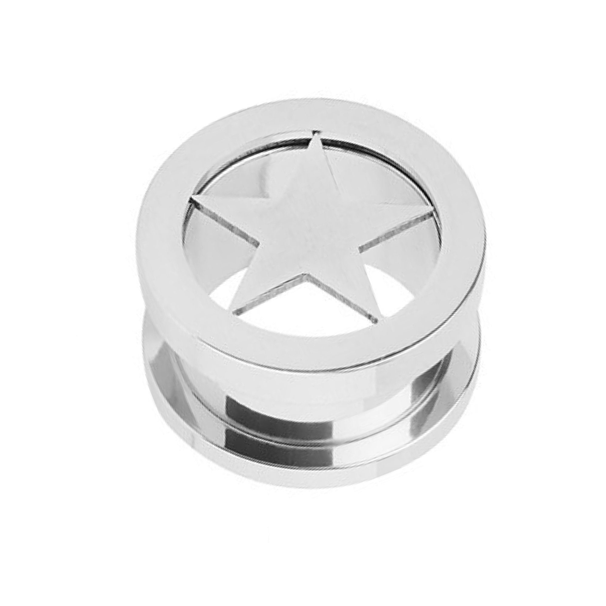 Taffstyle Plug Piercing Schraubverschluss mit Stern Star Inlay, Flesh Tunne günstig online kaufen